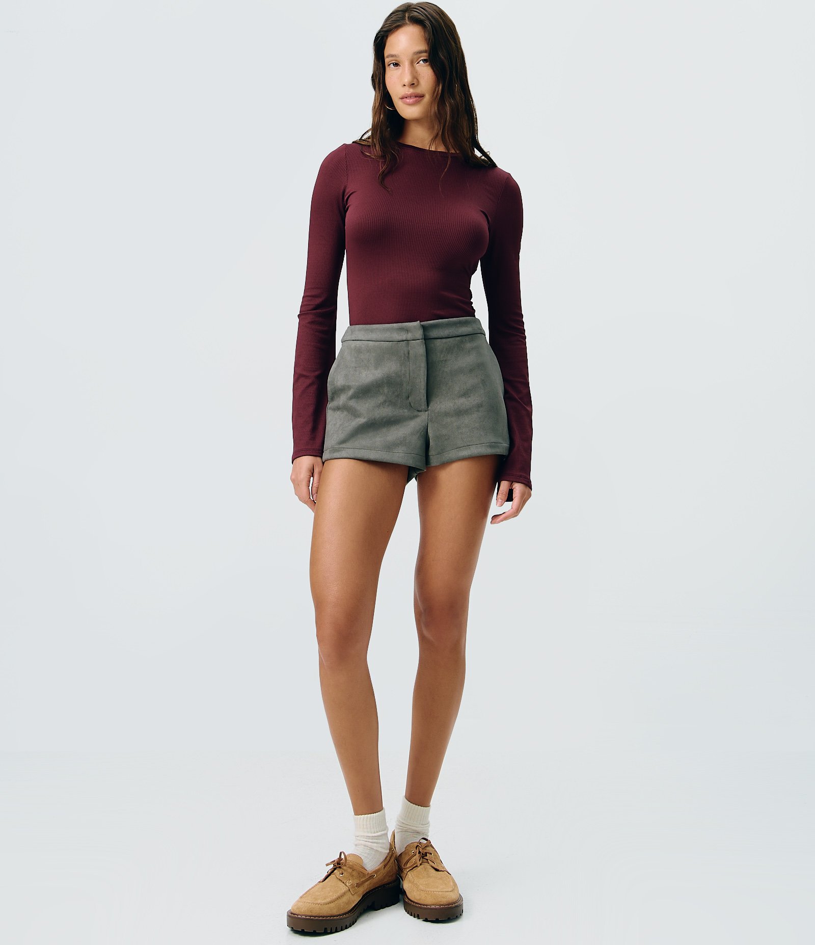 Blusa em Ribana com Manga Sino Vinho 2