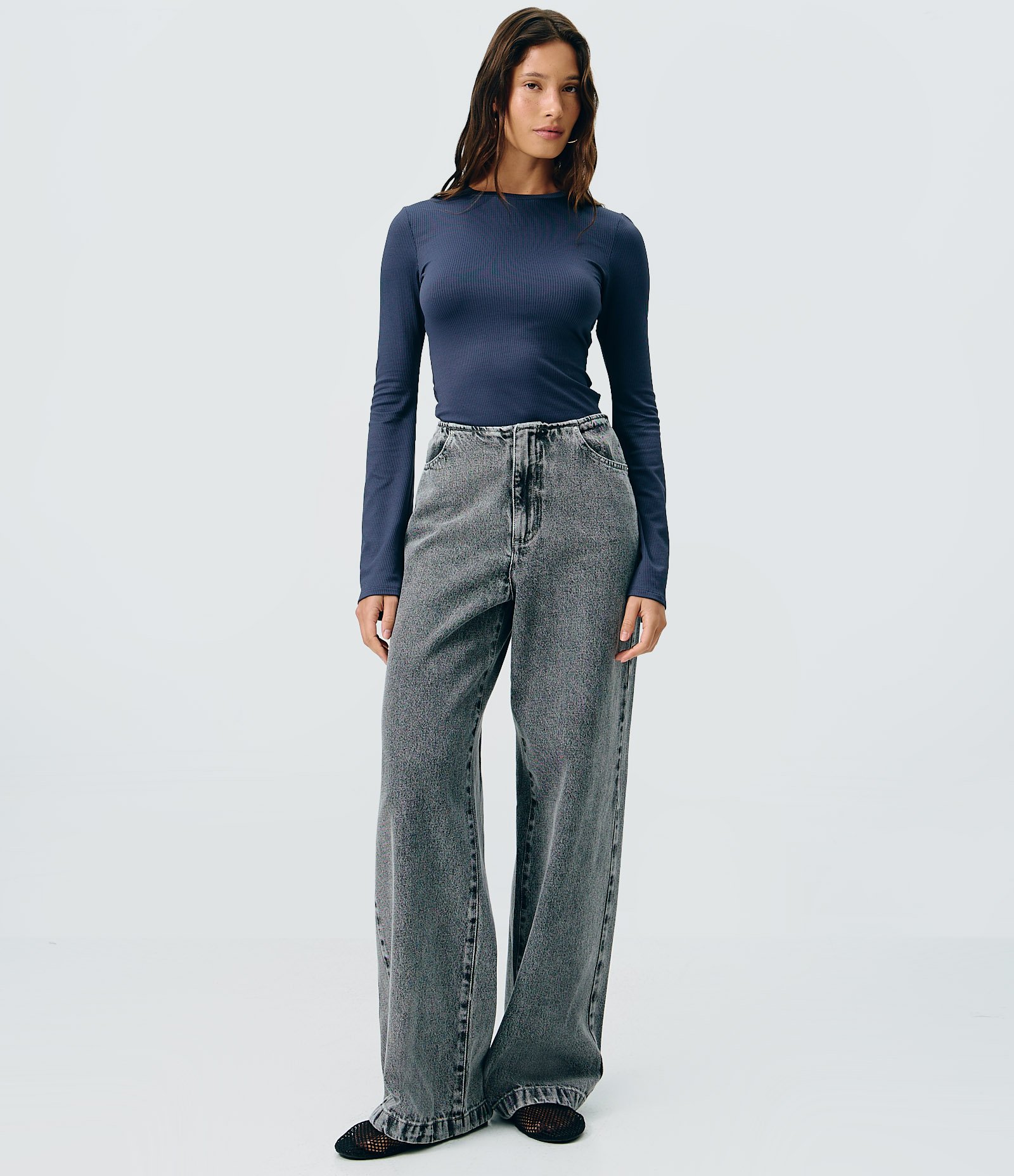 Blusa em Ribana com Manga Sino Azul 2