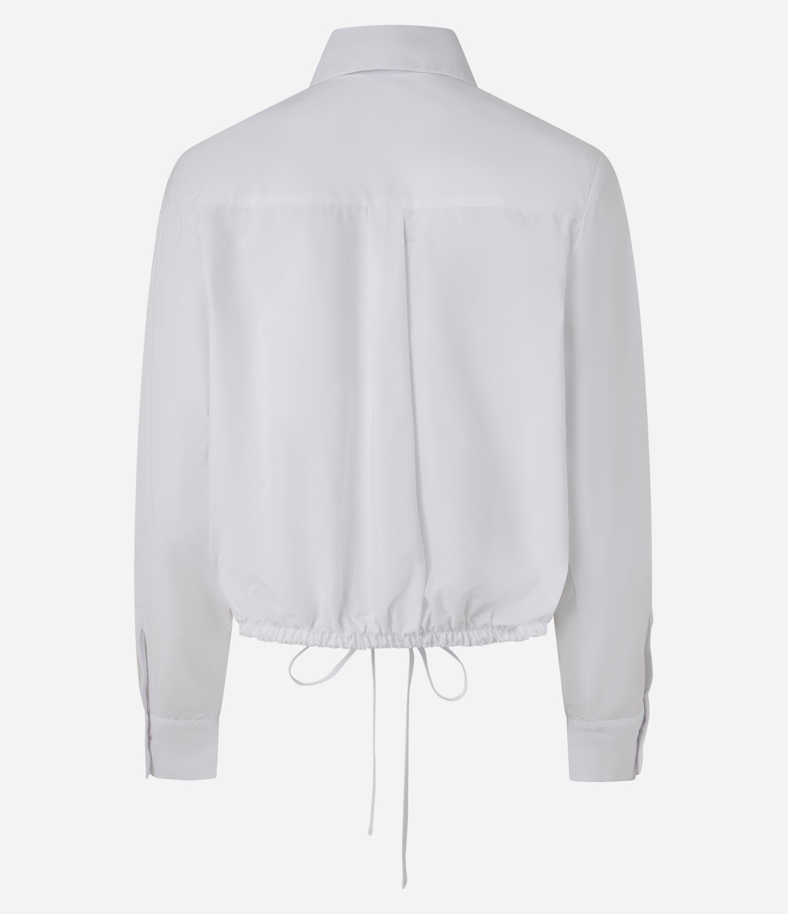 Camisa em Tricoline com Ajuste por Amarração na Barra Branco 6