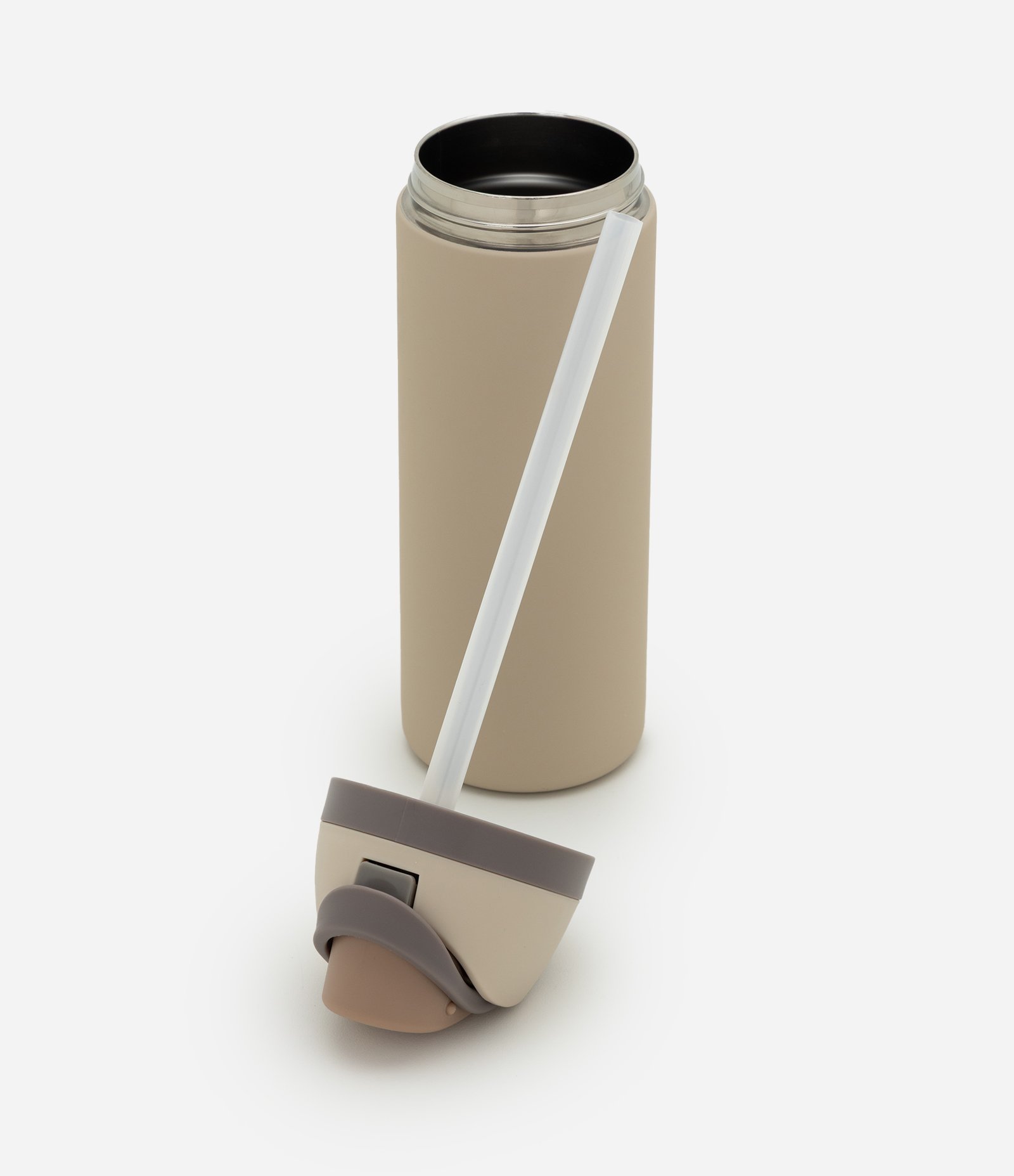 Garrafa Térmica com Canudo 750ml Bege 5