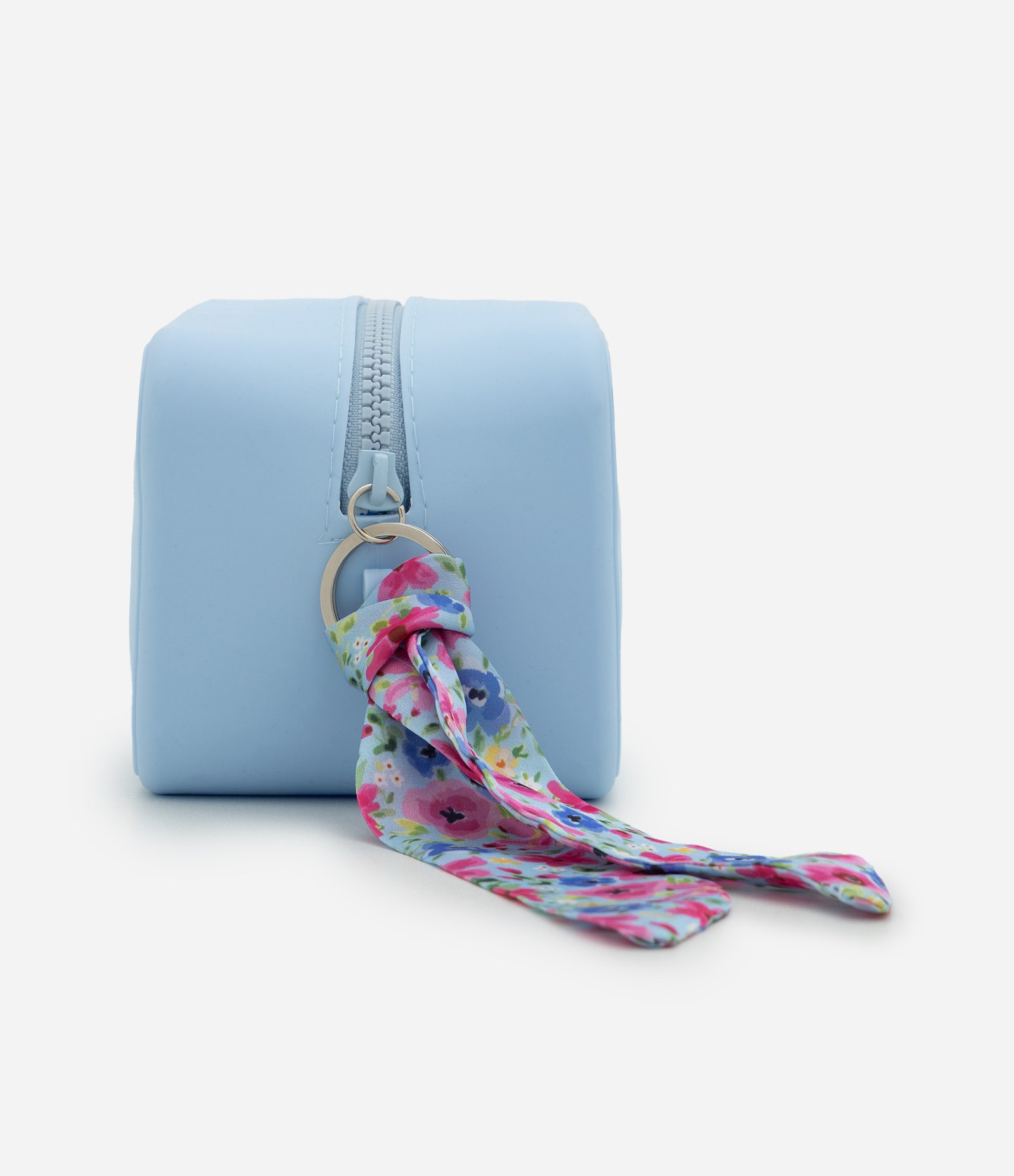 Necessaire em Silicone com Lenço Estampado Azul 1
