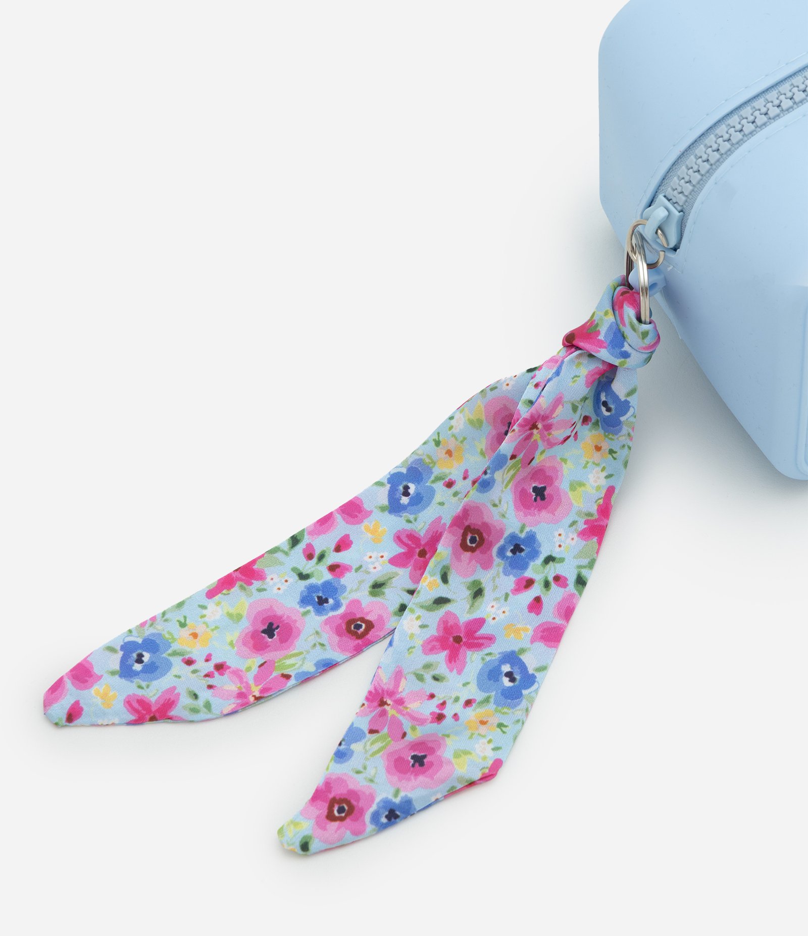 Necessaire em Silicone com Lenço Estampado Azul 3