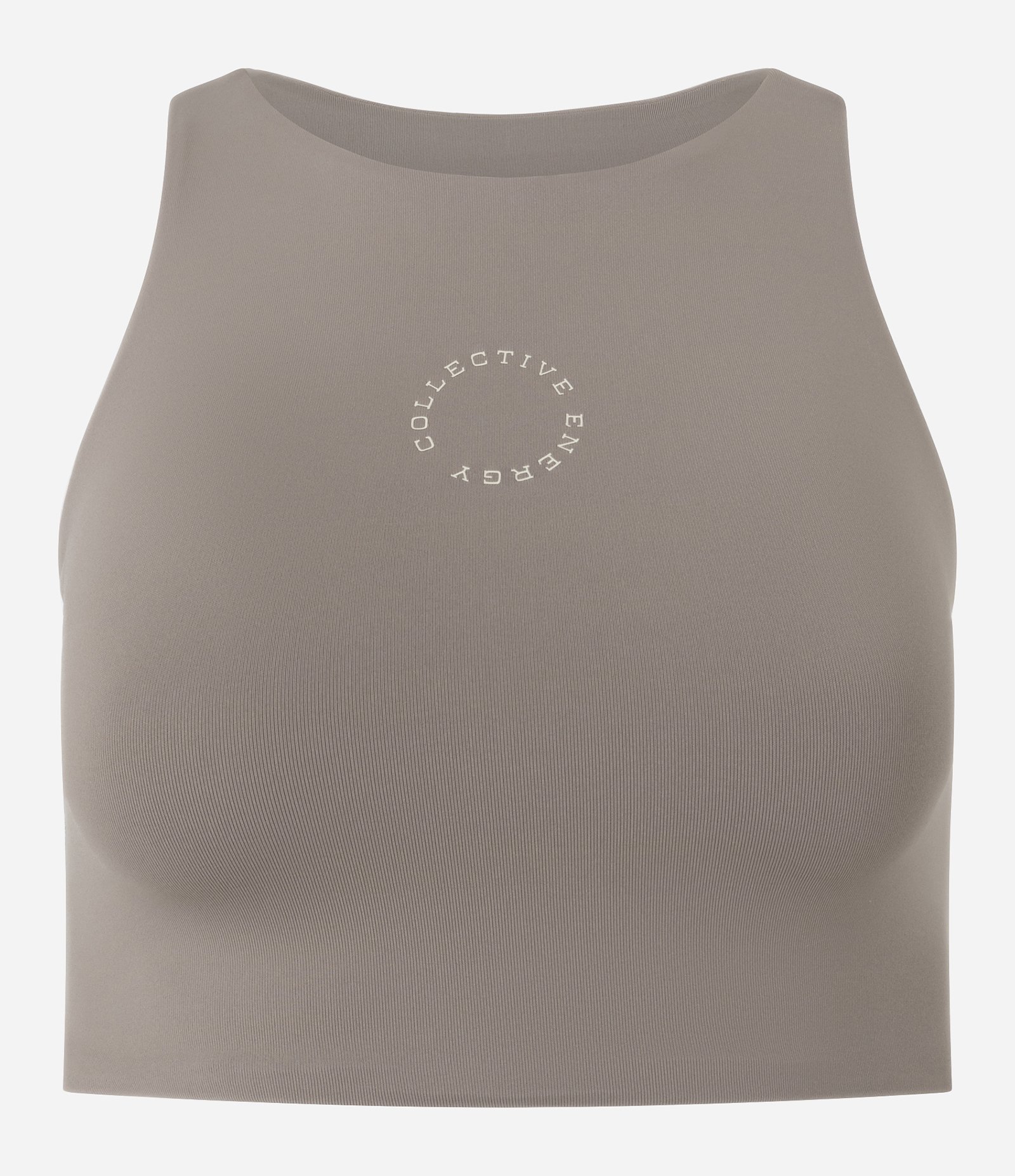 Top Esportivo com Decote Halter em Microfibra Marrom 5
