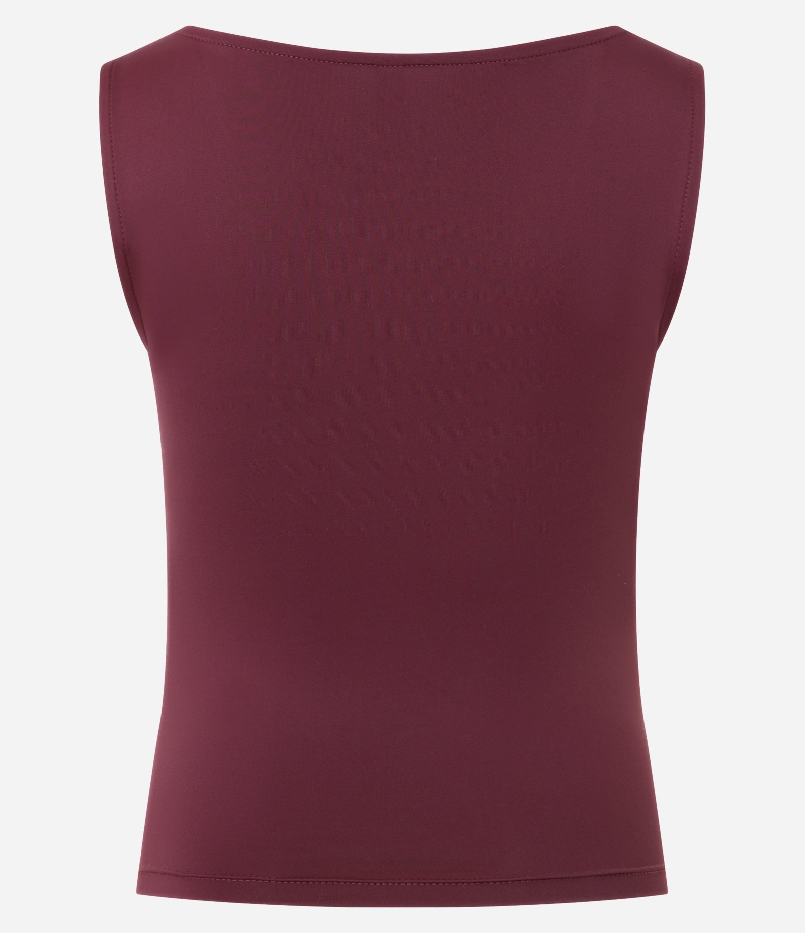 Blusa Sem Manga em Microfibra com Decote Canoa Bordô 3