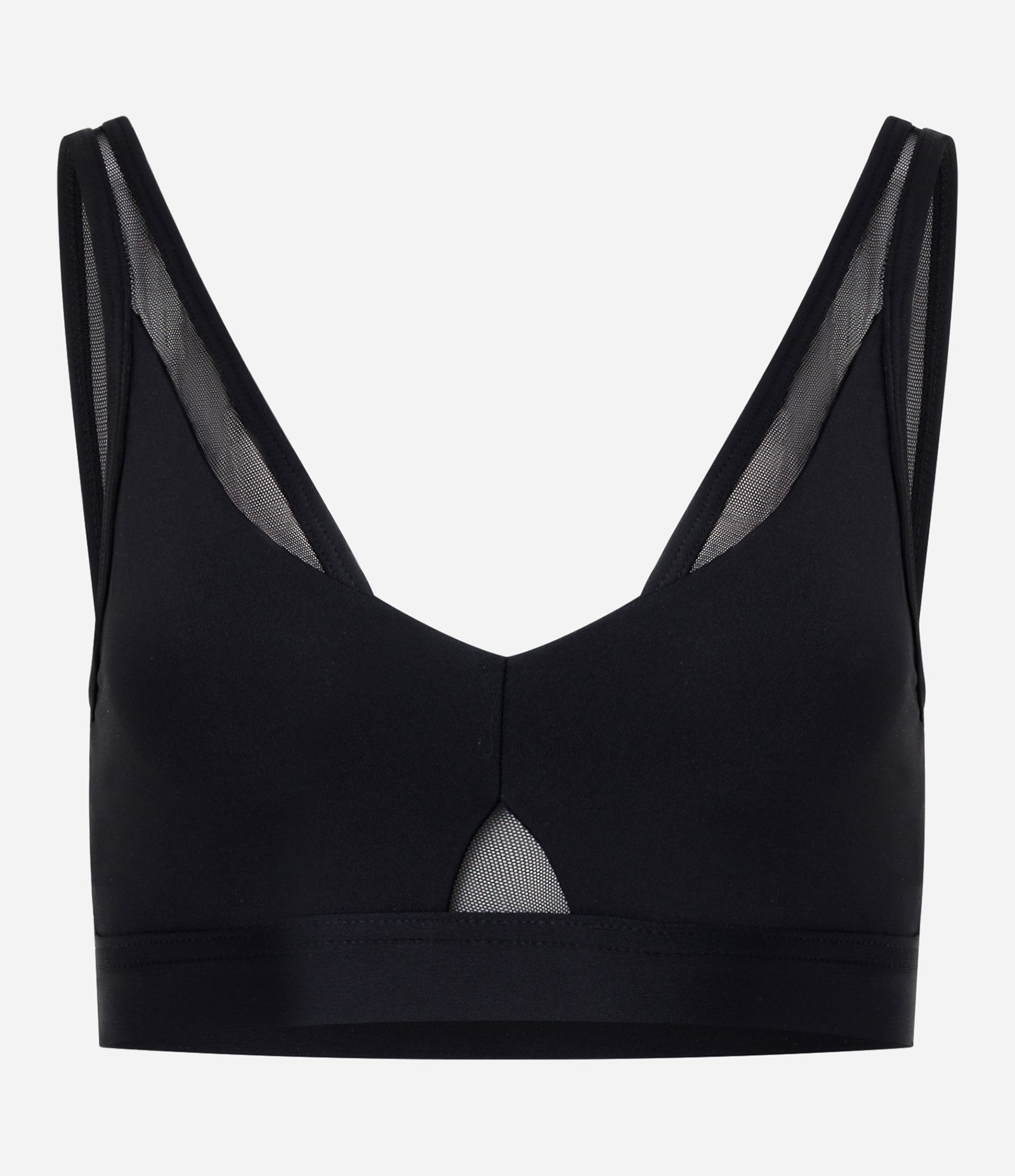 Top Esportivo Microfibra com Detalhe em Tule Preto 1