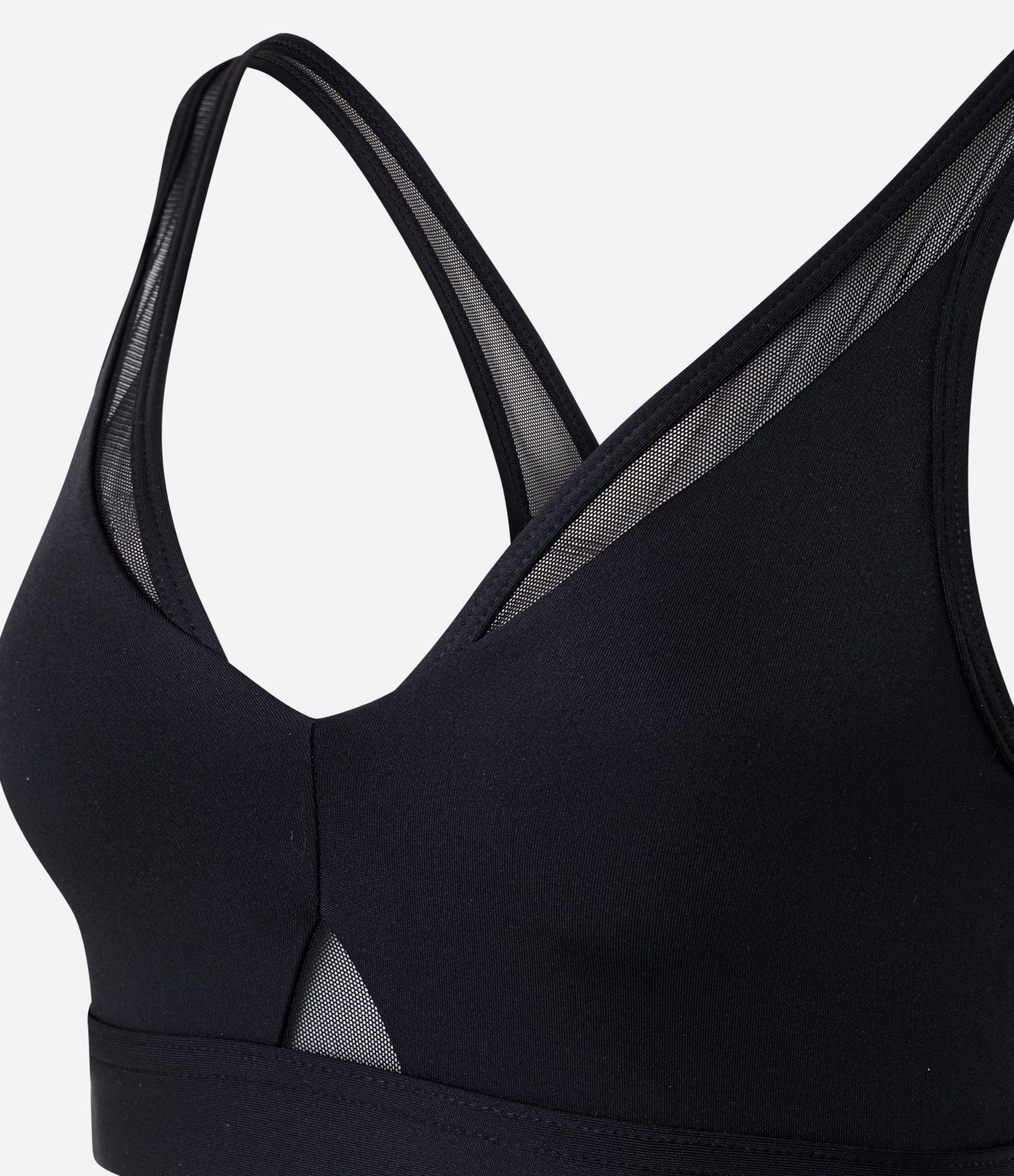 Top Esportivo Microfibra com Detalhe em Tule Preto 2