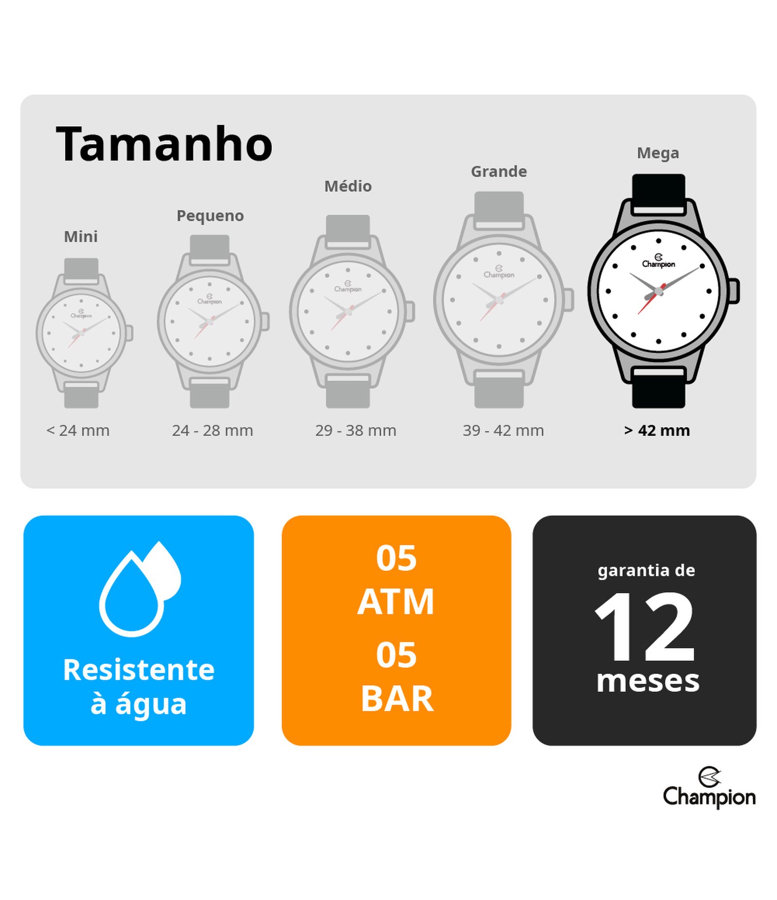 Relógio Masculino Analógico com Caixa em Metal e Pulseira em Couro Champion Marrom 3