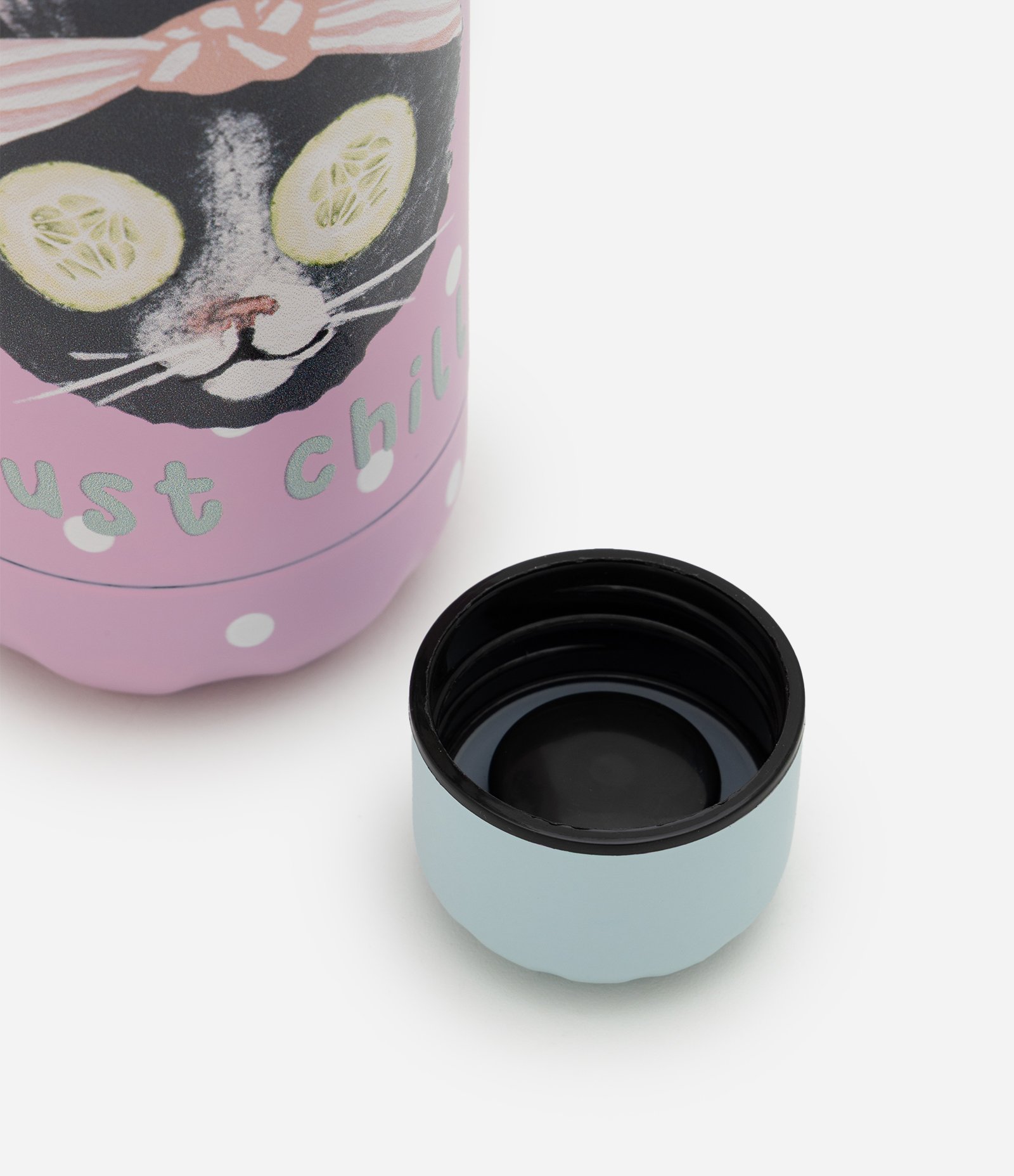 Garrafa em Aço Inoxidável com Estampa de Gato 750ml Rosa 4