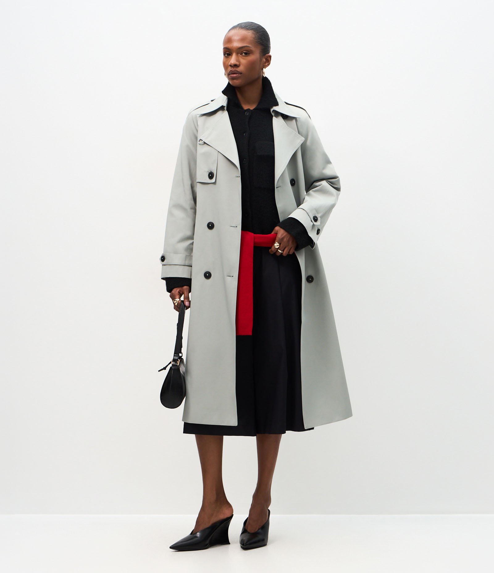 Trench Coat com Faixa Para Amarração na Cintura Cinza 2