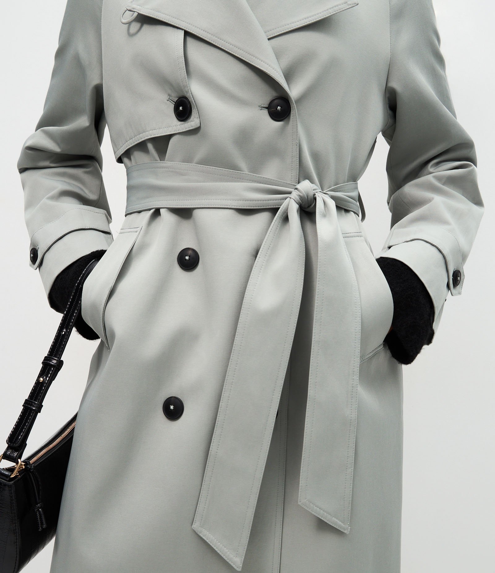 Trench Coat com Faixa Para Amarração na Cintura Cinza 5