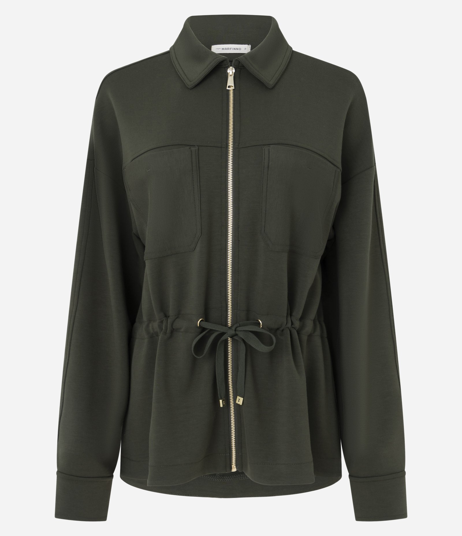 Jaqueta Parka em Modal com Zíper e Cordão Ajustável Verde 5