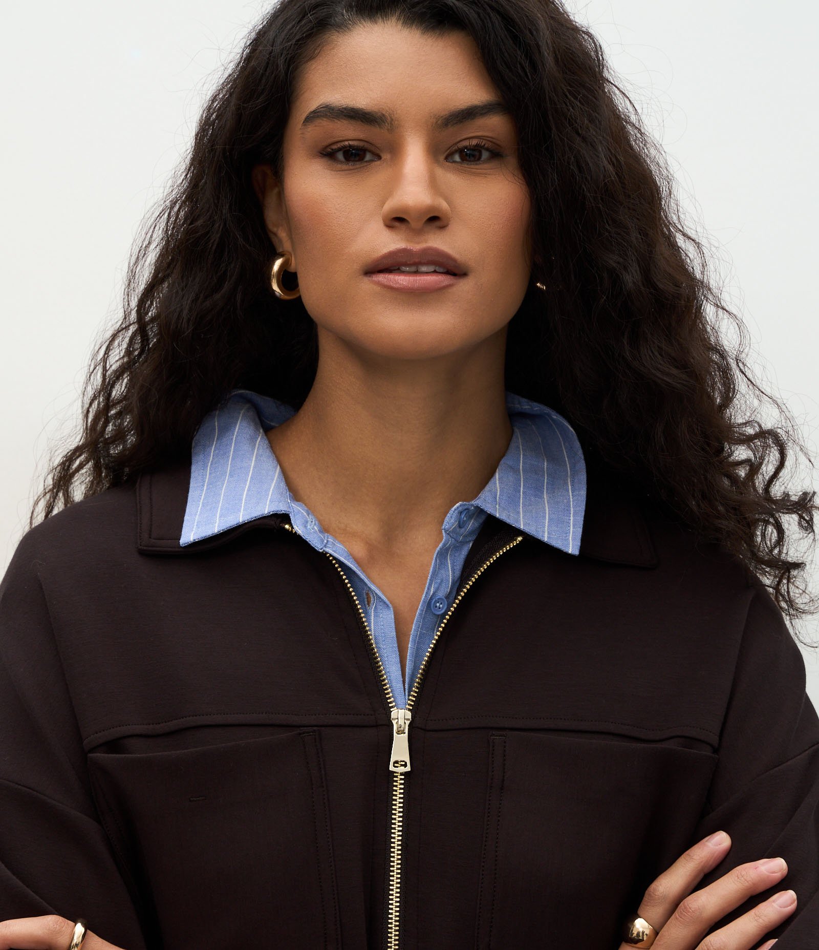 Jaqueta Parka em Modal com Zíper e Cordão Ajustável Marrom 3