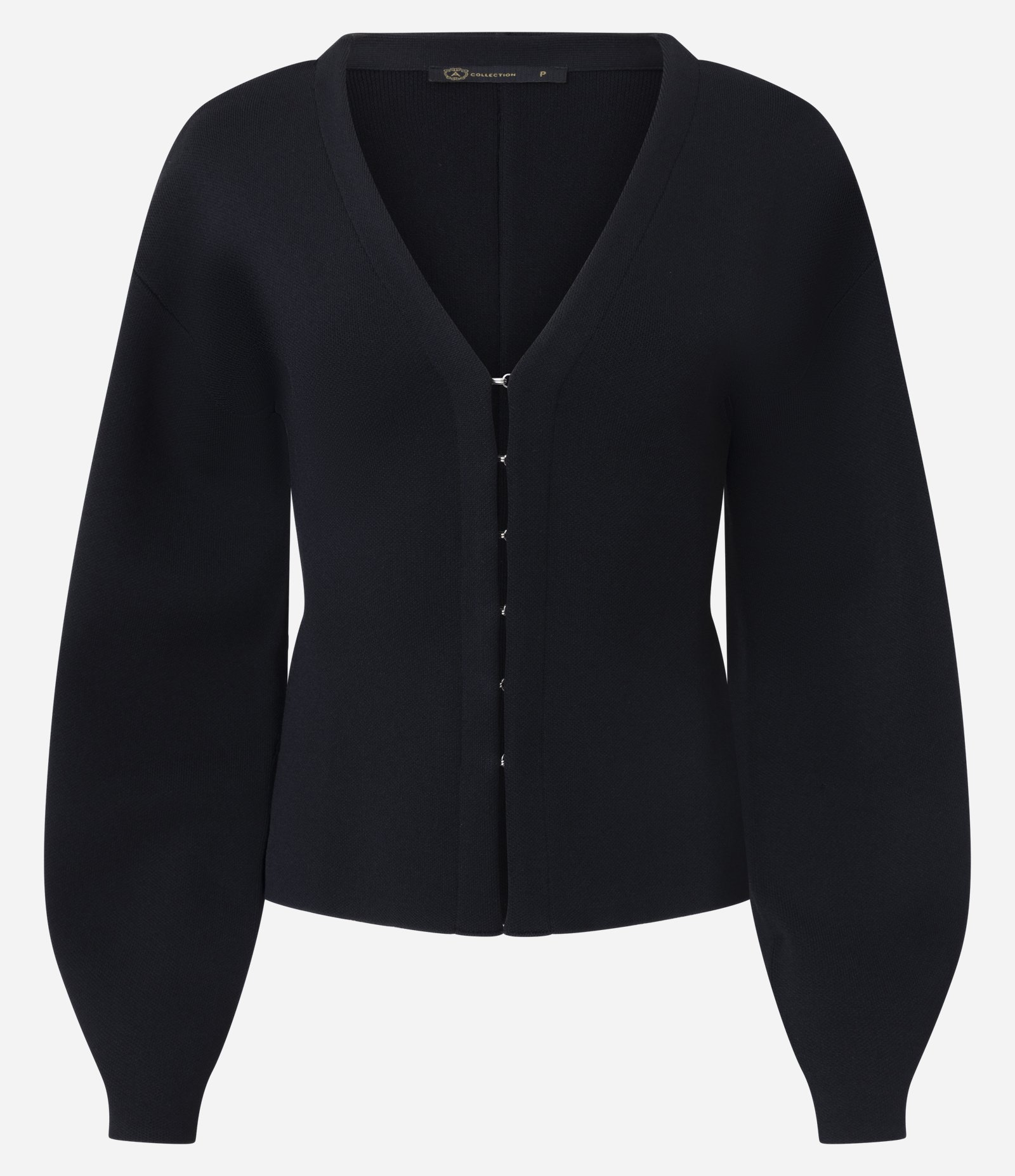 Cardigan Regular em Tricô com Abotoamento por Ganchos Anthracite 5