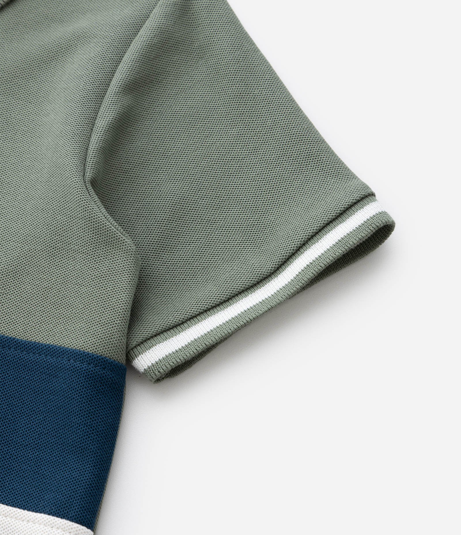 Conjunto Infantil em Piquet com Recorte Bicolor - Tam 1 a 6 Anos Verde/Azul Marinho 14