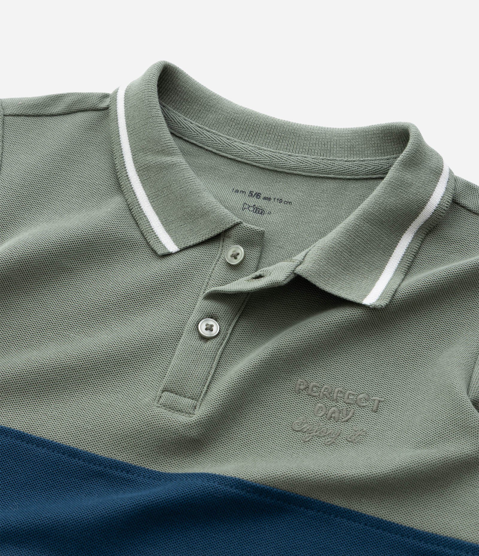 Conjunto Infantil em Piquet com Recorte Bicolor - Tam 1 a 6 Anos Verde/Azul Marinho 15