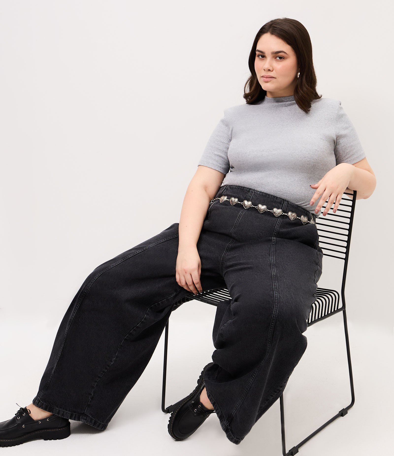 Cinto Metal Texturizado com Corações Curve & Plus Size Prata 6