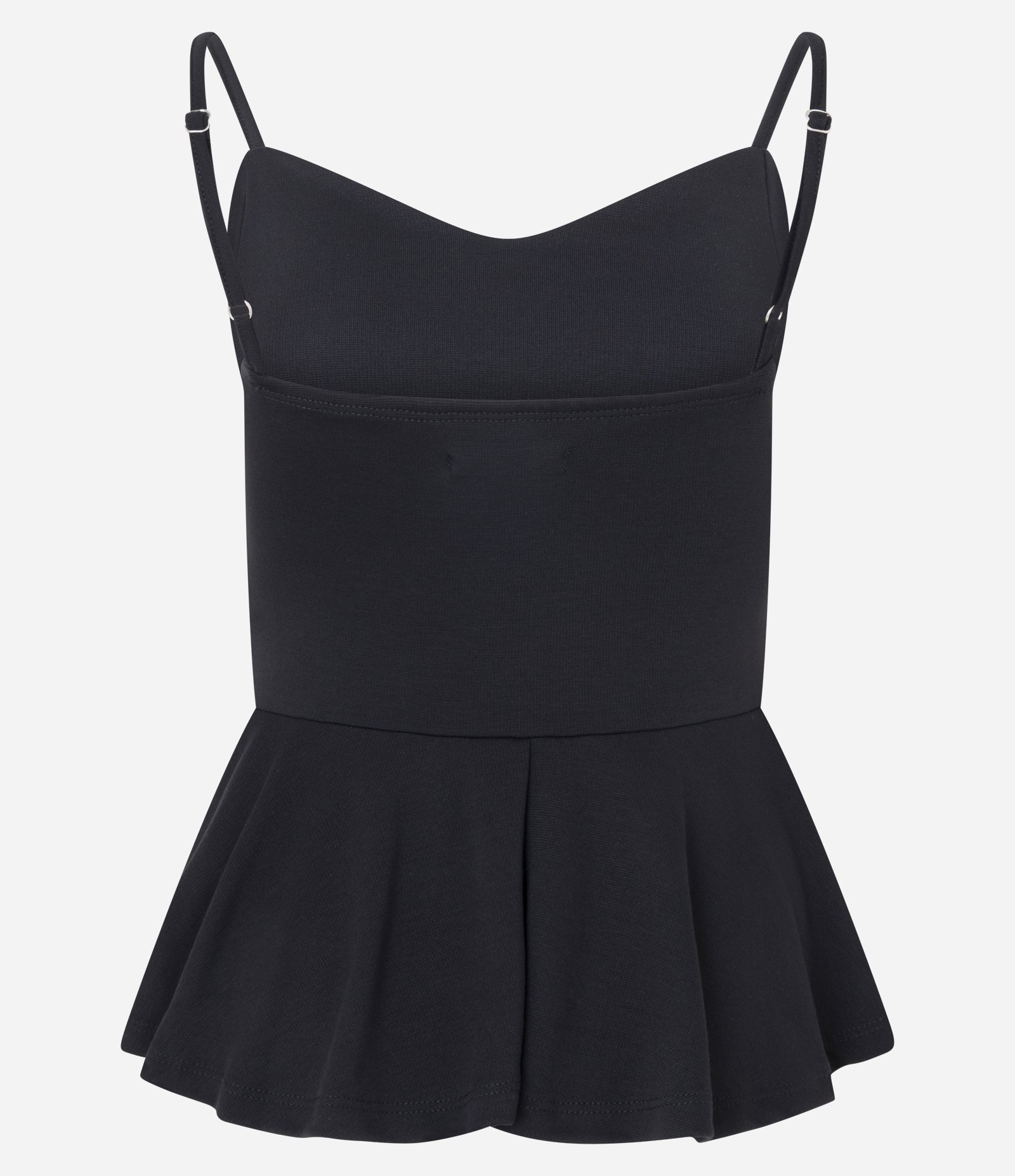 Blusa Peplum em Ponto Roma com Alça Fina Regulável Preto 6