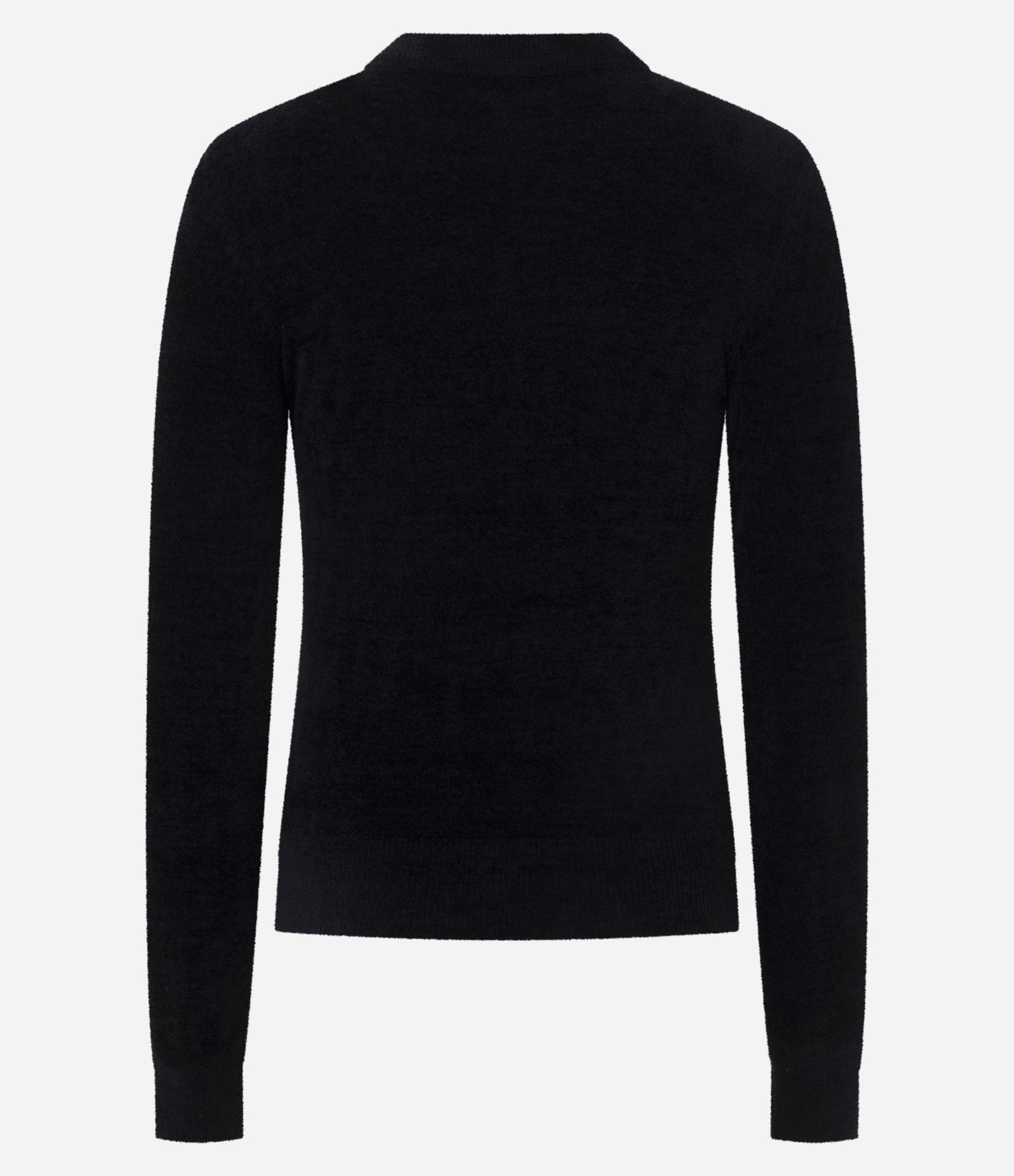 Blusa Manga Longa em Tricô com Fenda na Manga Preto 3