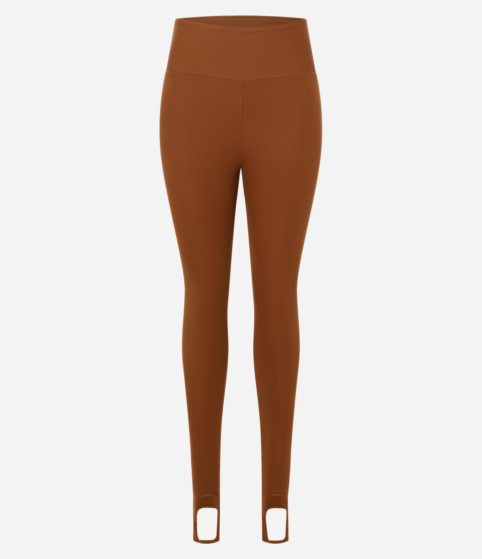 Calça Legging Esportiva em Microfibra com Pezinho Marrom 6