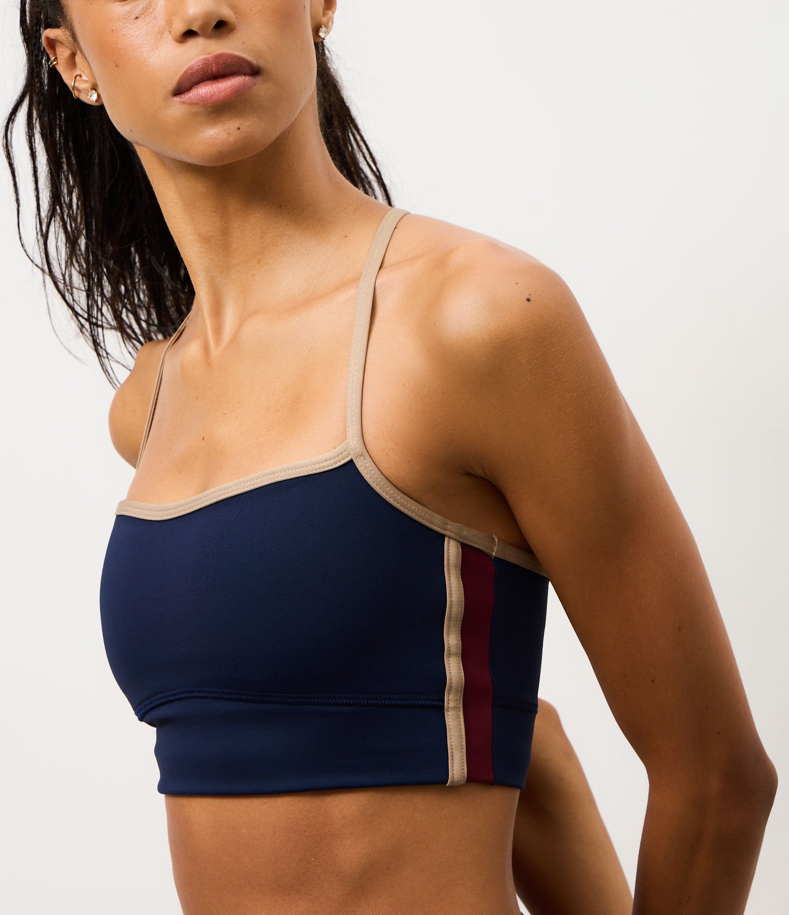 Top Nadador Esportivo com Viés Contrastante Azul 3
