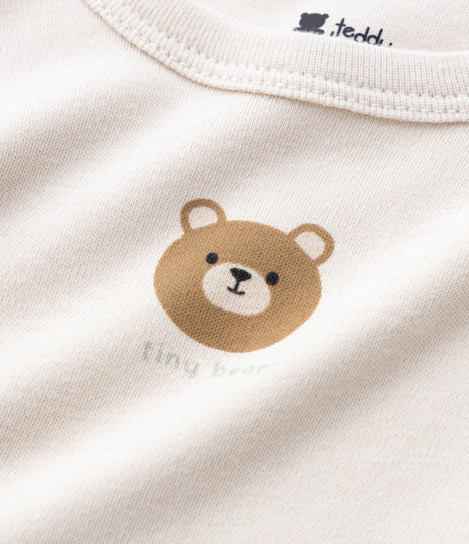 Kit 02 Bodies Infantil com Estampa Urso – Tam 0 a 18 Meses Verde/Bege 6