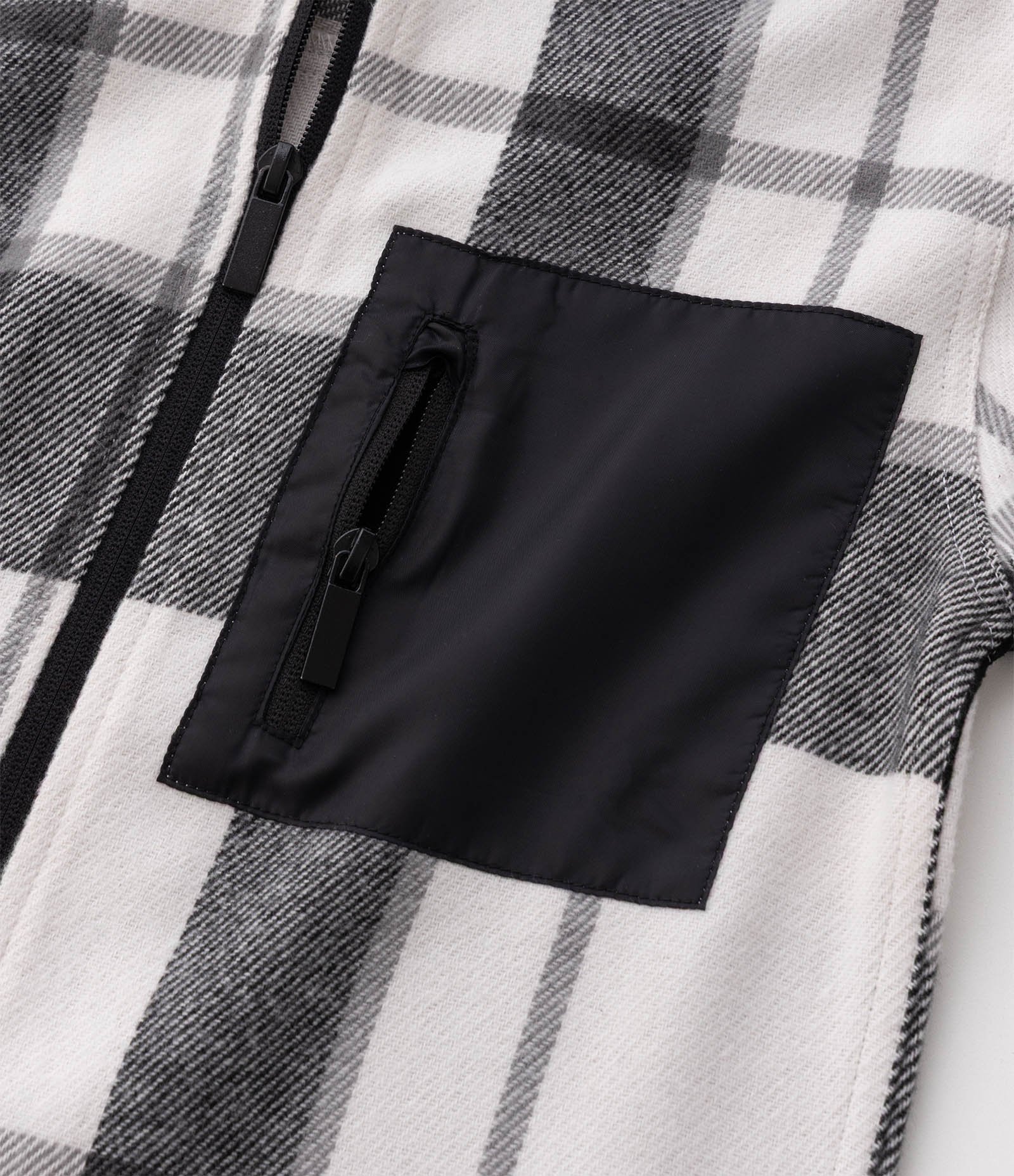 Camisa Infantil Xadrez com Capuz e Bolso Frontal - Tam 5 a 14 Anos Preto 7