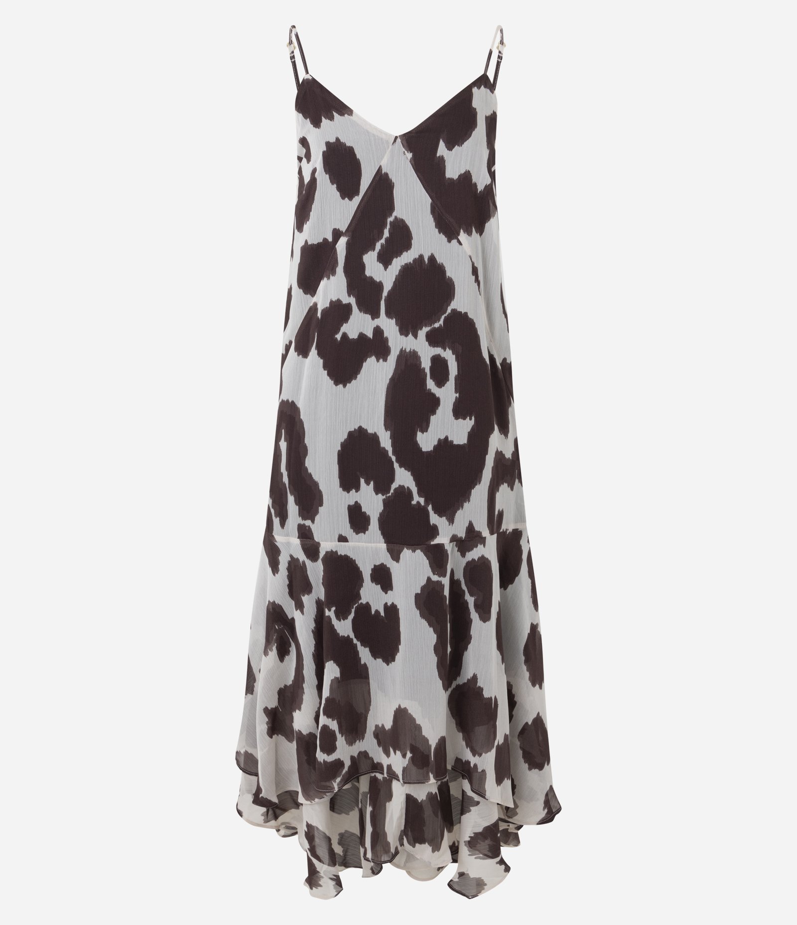 Vestido Longo em Chiffon Animal Print com Decote V Animal Print 5