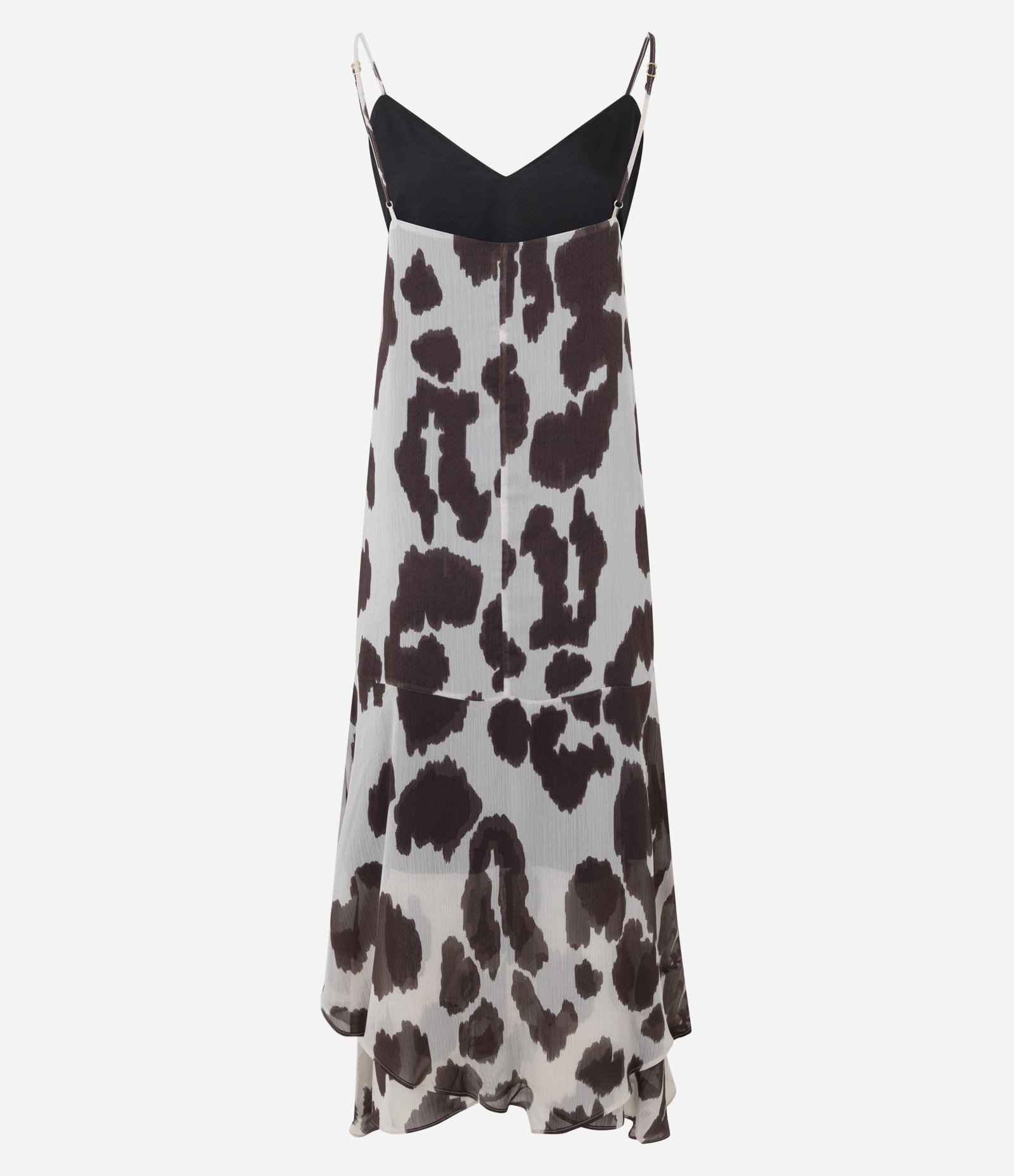 Vestido Longo em Chiffon Animal Print com Decote V Animal Print 7