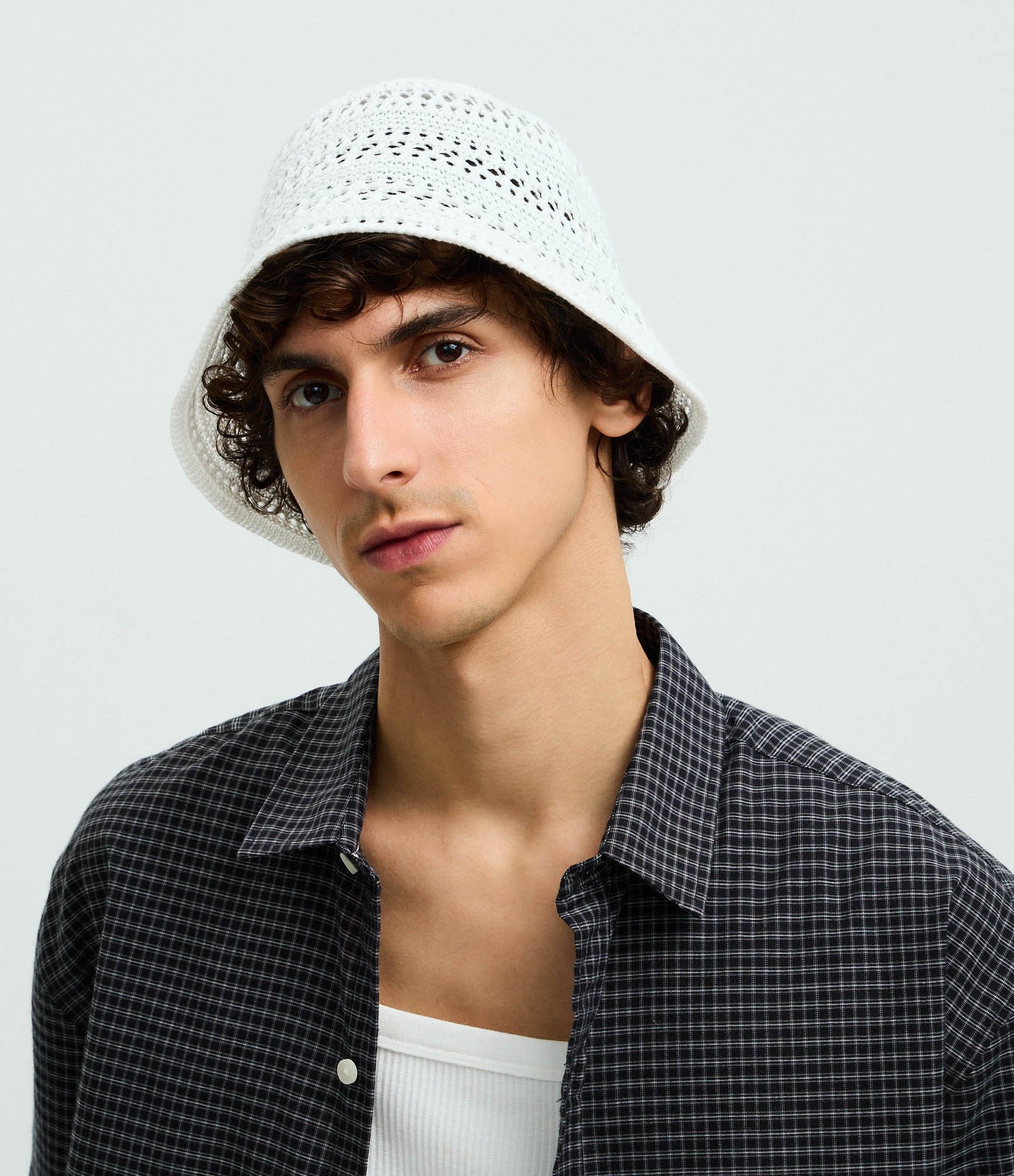 Chapéu Bucket Crochê Branco 2