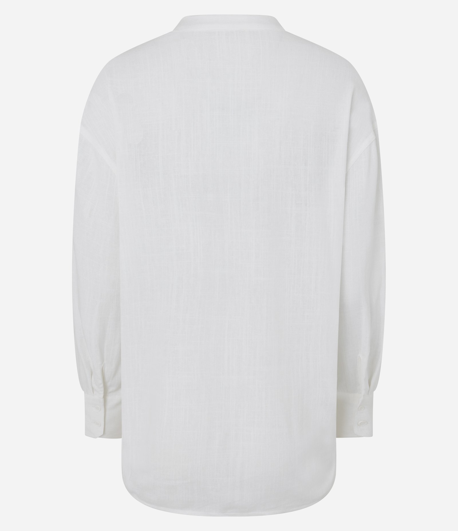 Camisa Oversized em Viscolinho com Gola Padre Branco 3