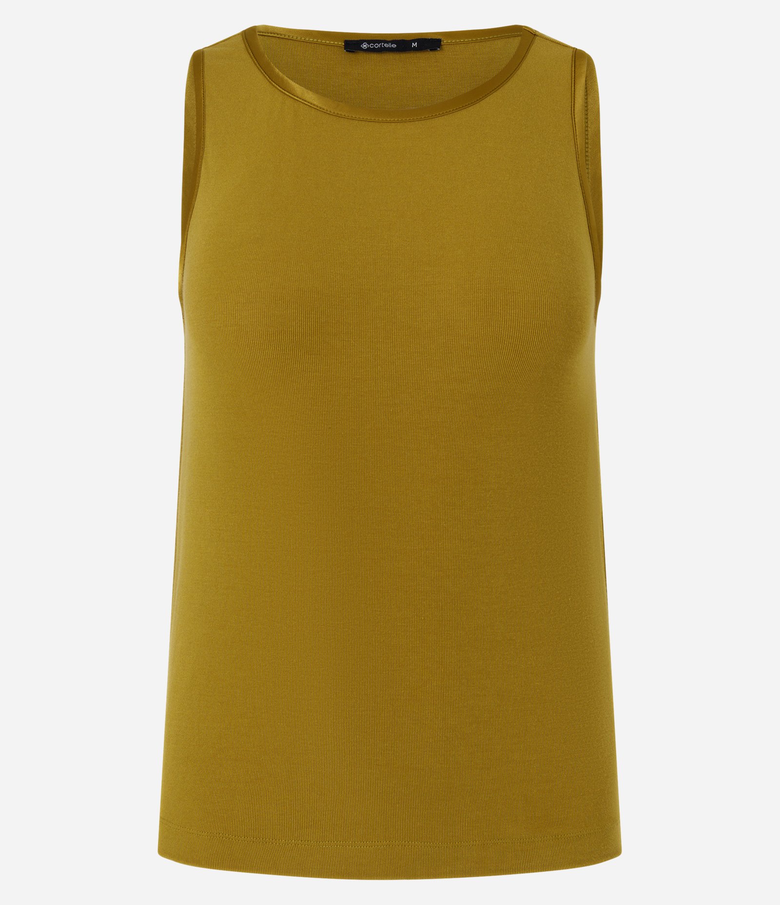 Blusa Básica em Viscose com Gola Redonda Amarelo 1
