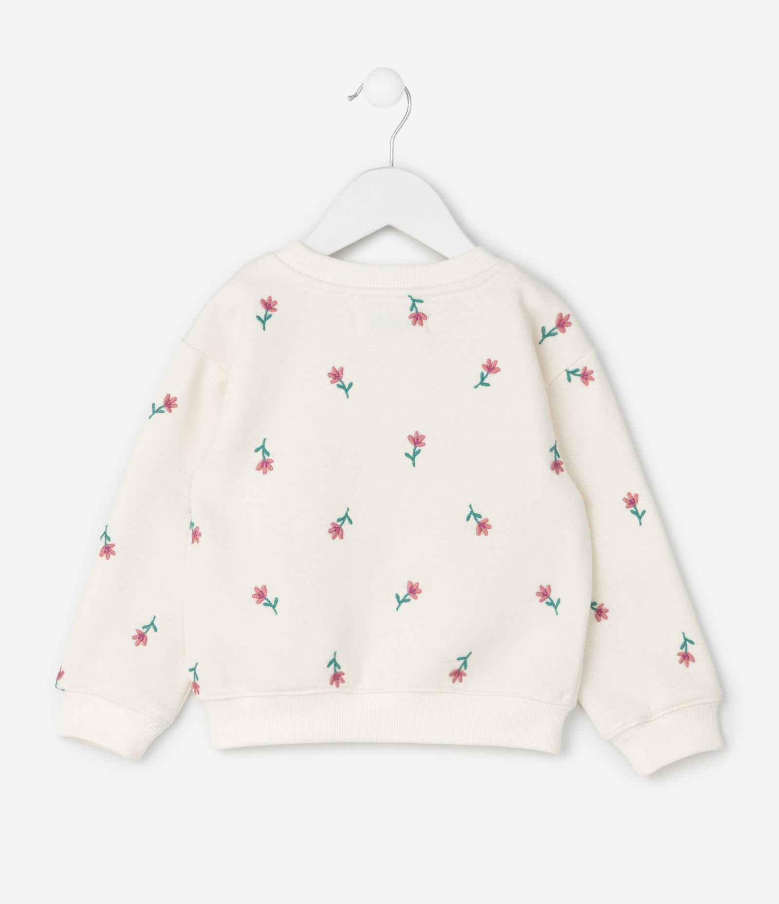 Conjunto Infantil em Moletom com Estampa Flores - 1 a 6 anos Off White 4