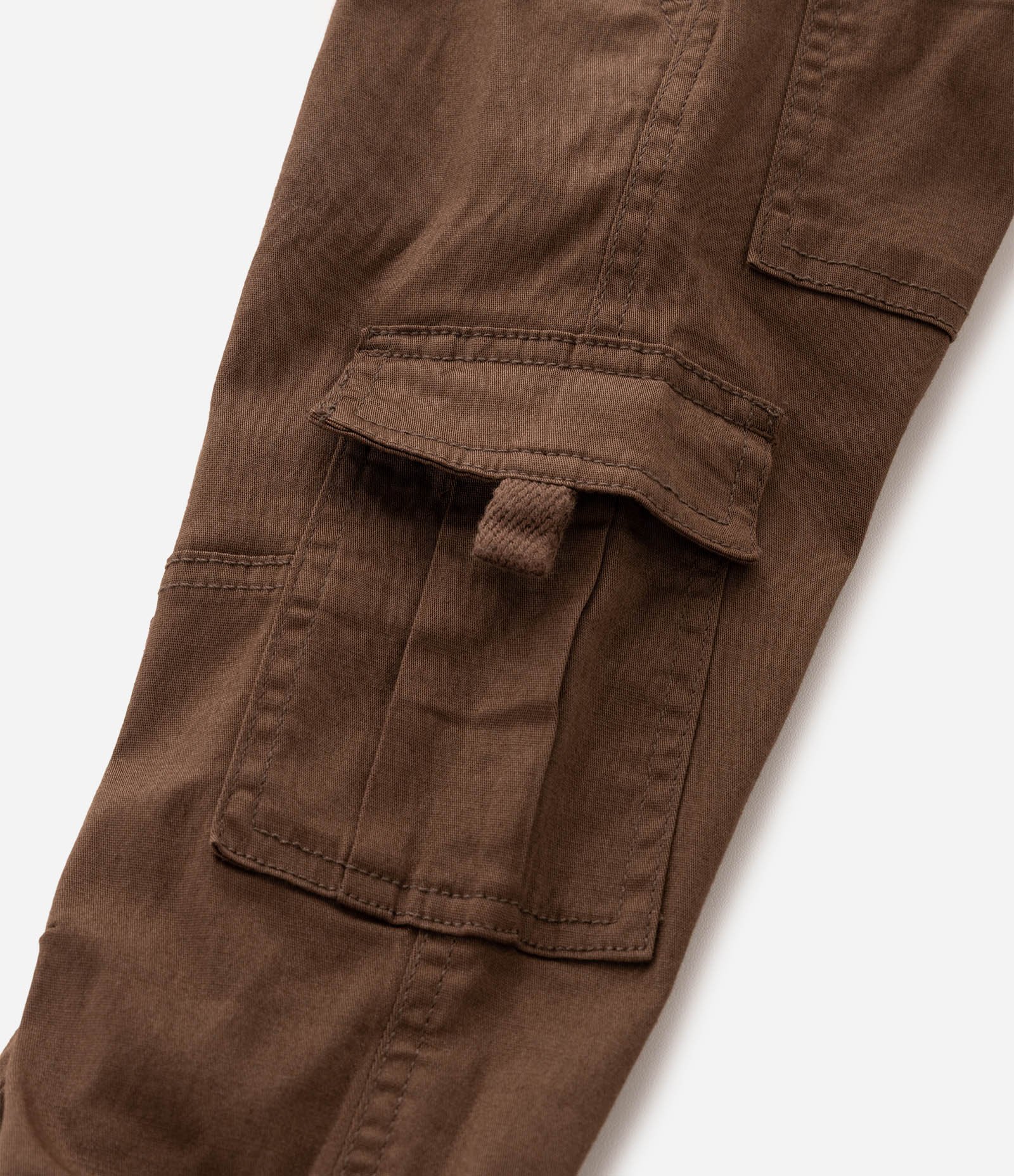 Calça Jogger Infantil em Sarja com Bolsos Cargo - Tam 1 a 6 Anos Marrom 4