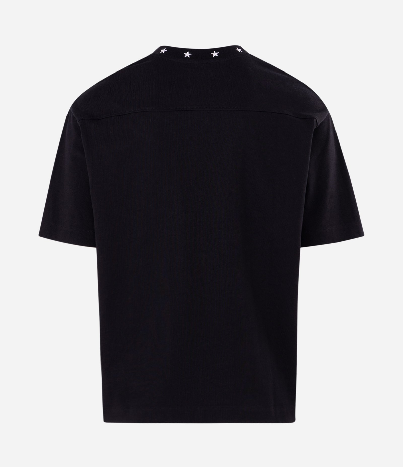 Camiseta Boxy Estrelas Bordadas na Gola Preto 5