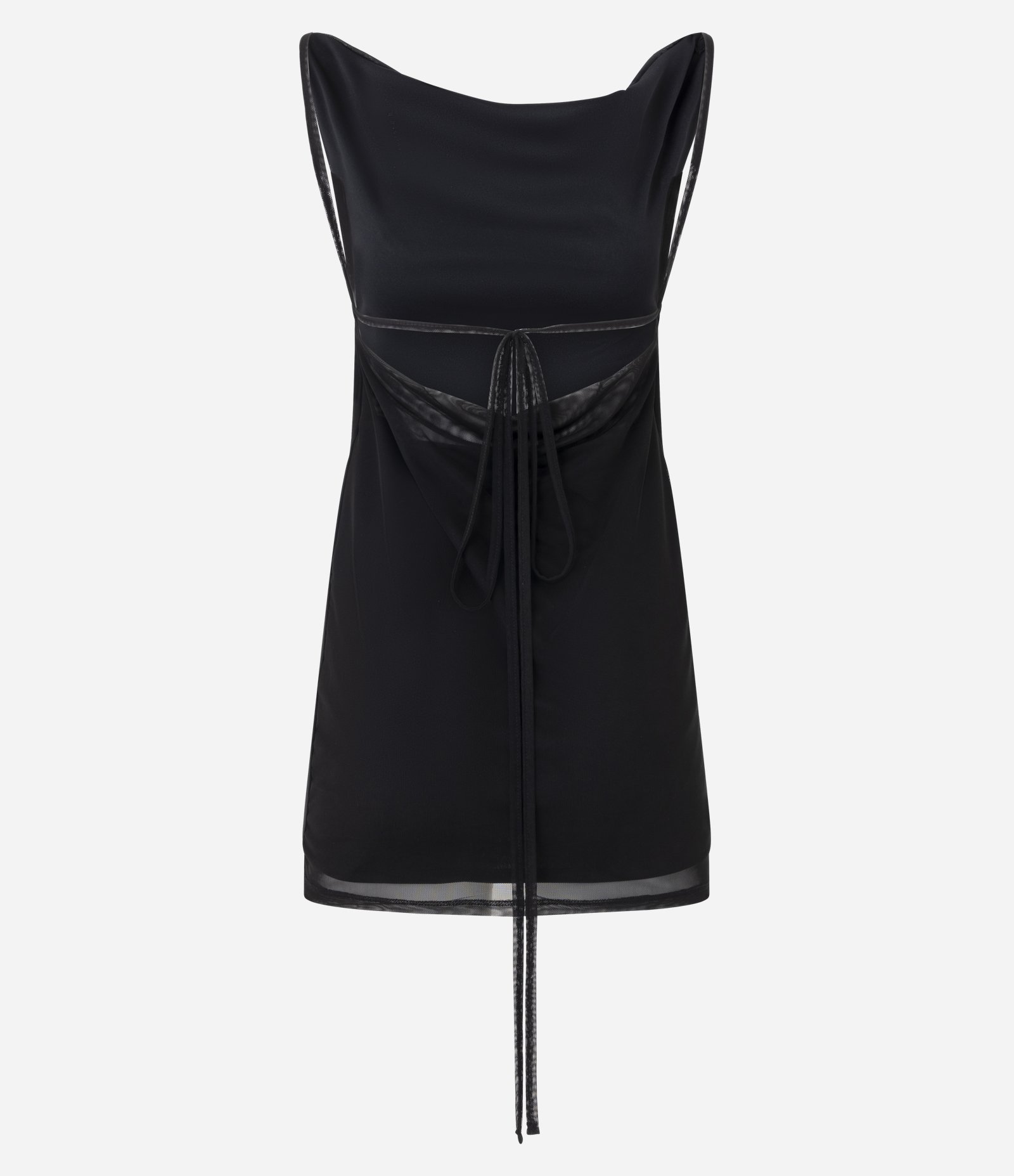 Vestido Curto com Alça Fina e Decote nas Costas Preto 3