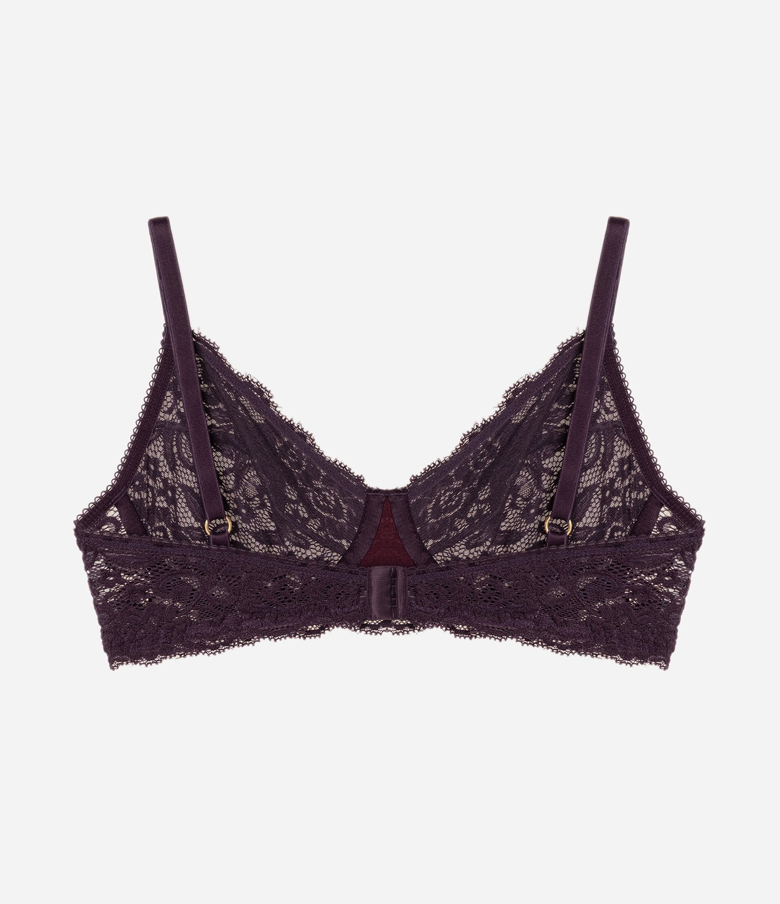 Sutiã Sem Bojo e Com Aro em Renda Floral Roxo 6