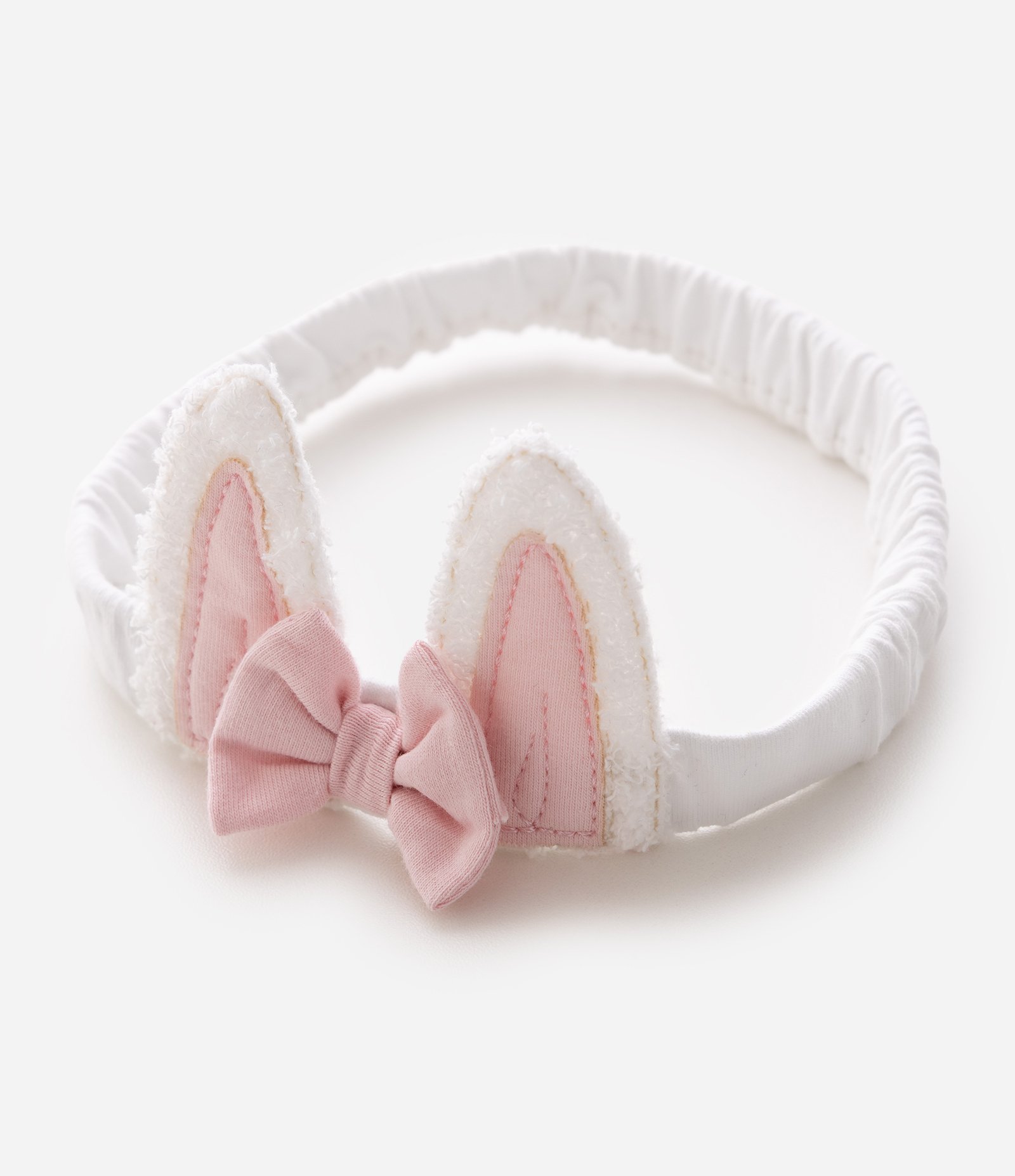 Vestido Body Infantil com Coelhinha e Faixa de Cabelo - Tam 0 a 18 Meses Branco 9