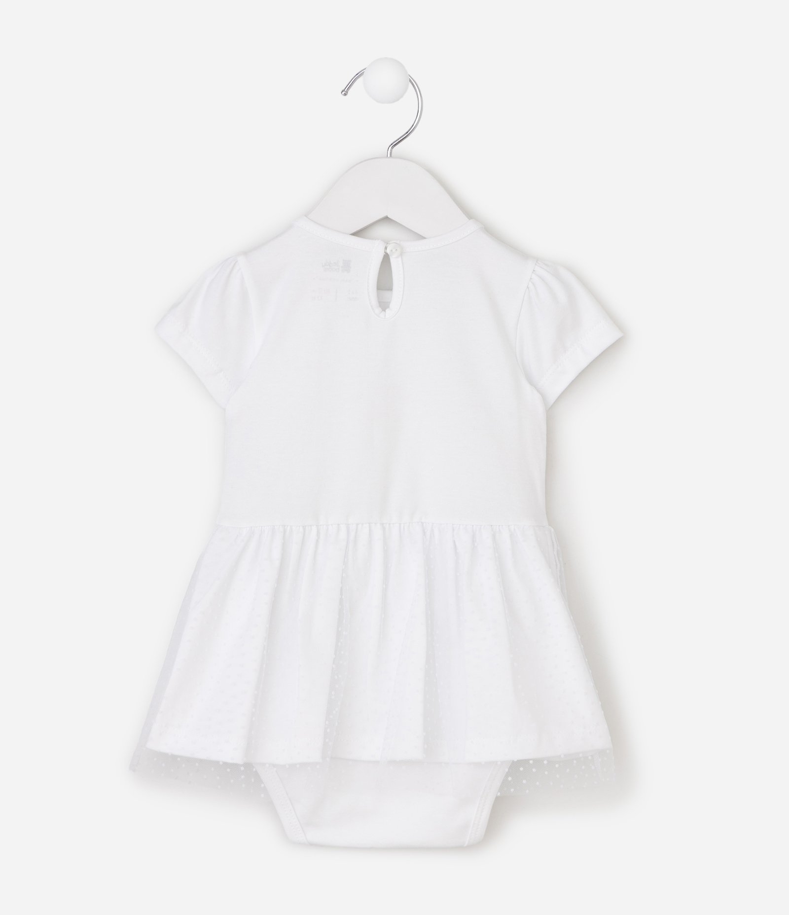 Vestido Body Infantil com Coelhinha e Faixa de Cabelo - Tam 0 a 18 Meses Branco 4