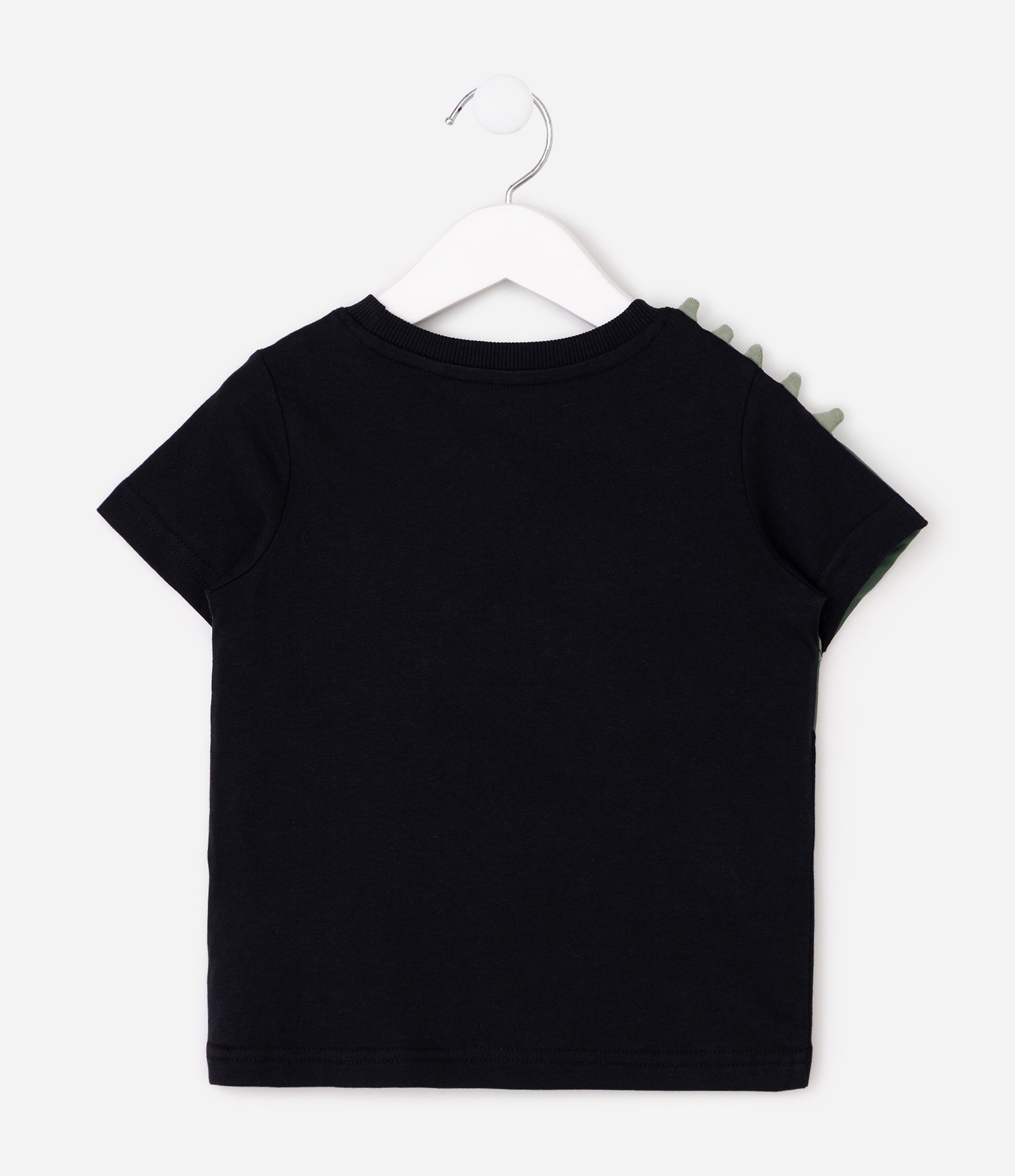 Camiseta Infantil com Estampa Interativa de Jacaré - Tam 1 a 6 Anos Preto 2