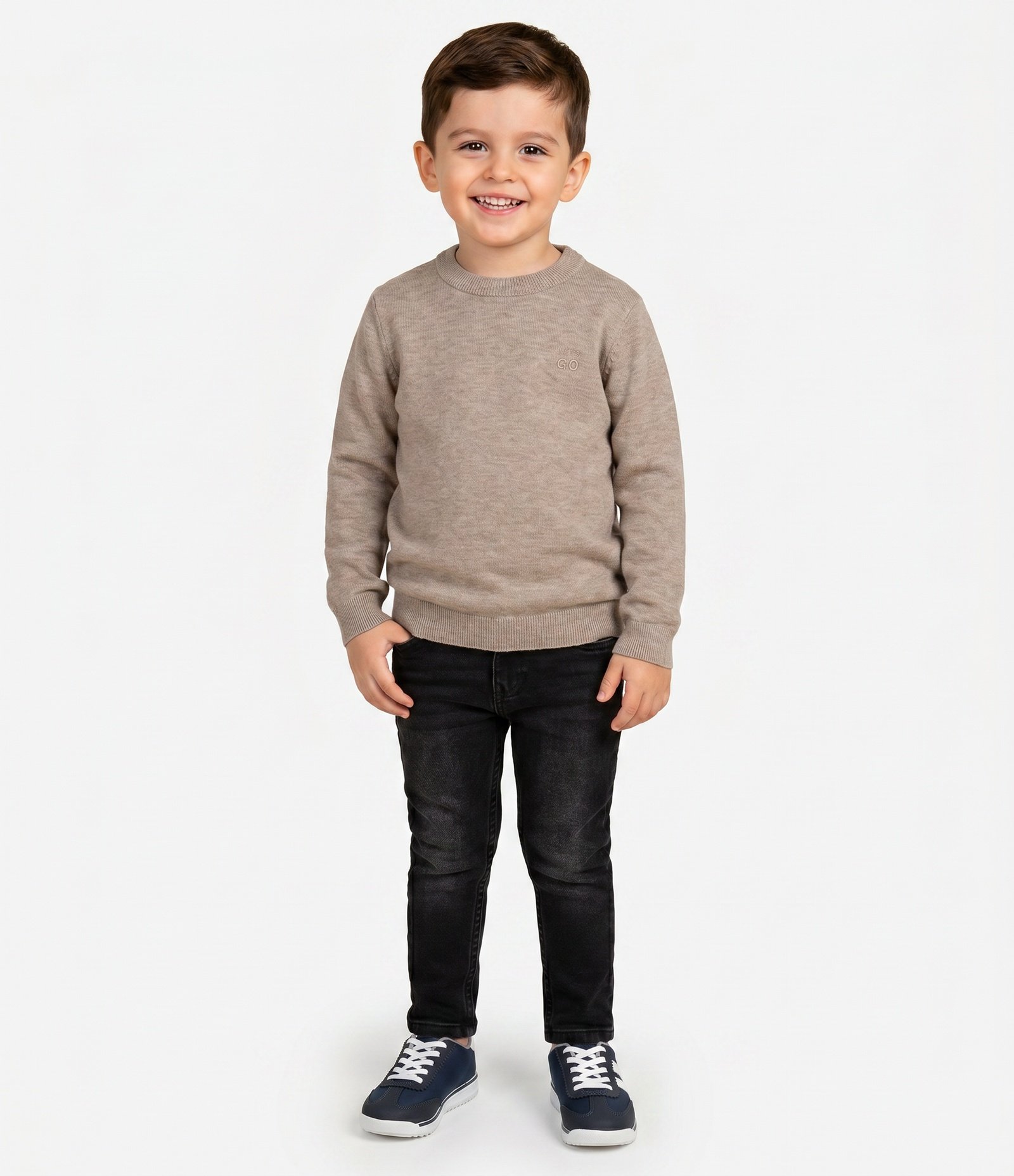 Calça Infantil em Jeans com Lavagem Estonada – Tam 1 a 6 Anos Preto 1