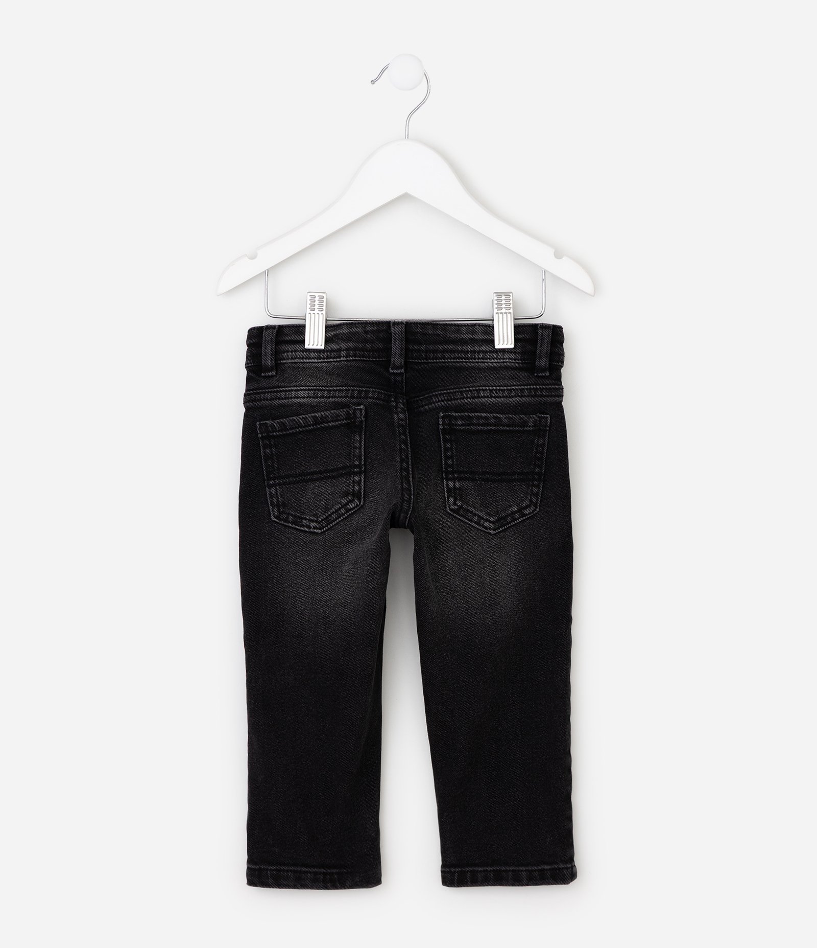 Calça Infantil em Jeans com Lavagem Estonada – Tam 1 a 6 Anos Preto 3