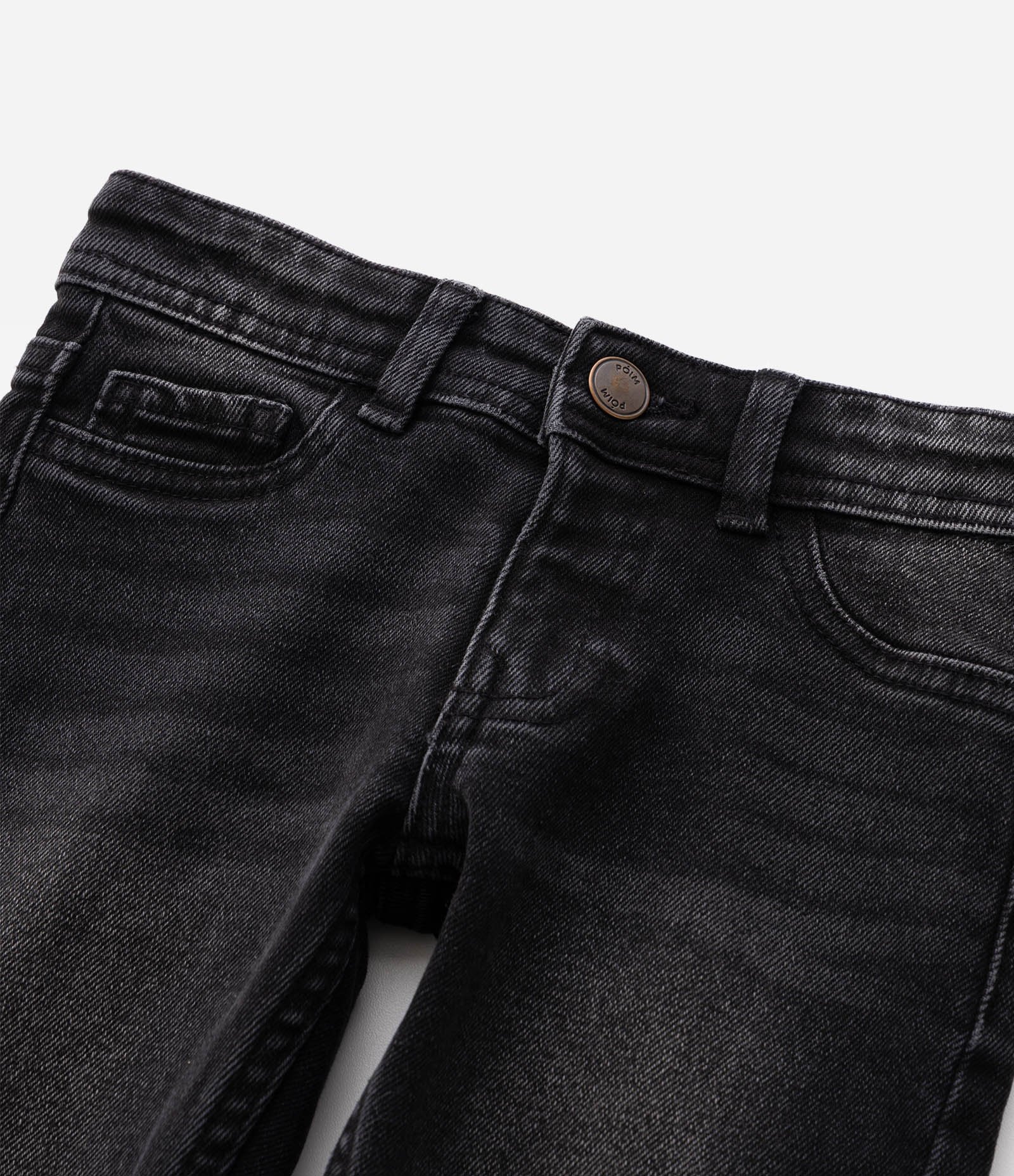 Calça Infantil em Jeans com Lavagem Estonada – Tam 1 a 6 Anos Preto 5