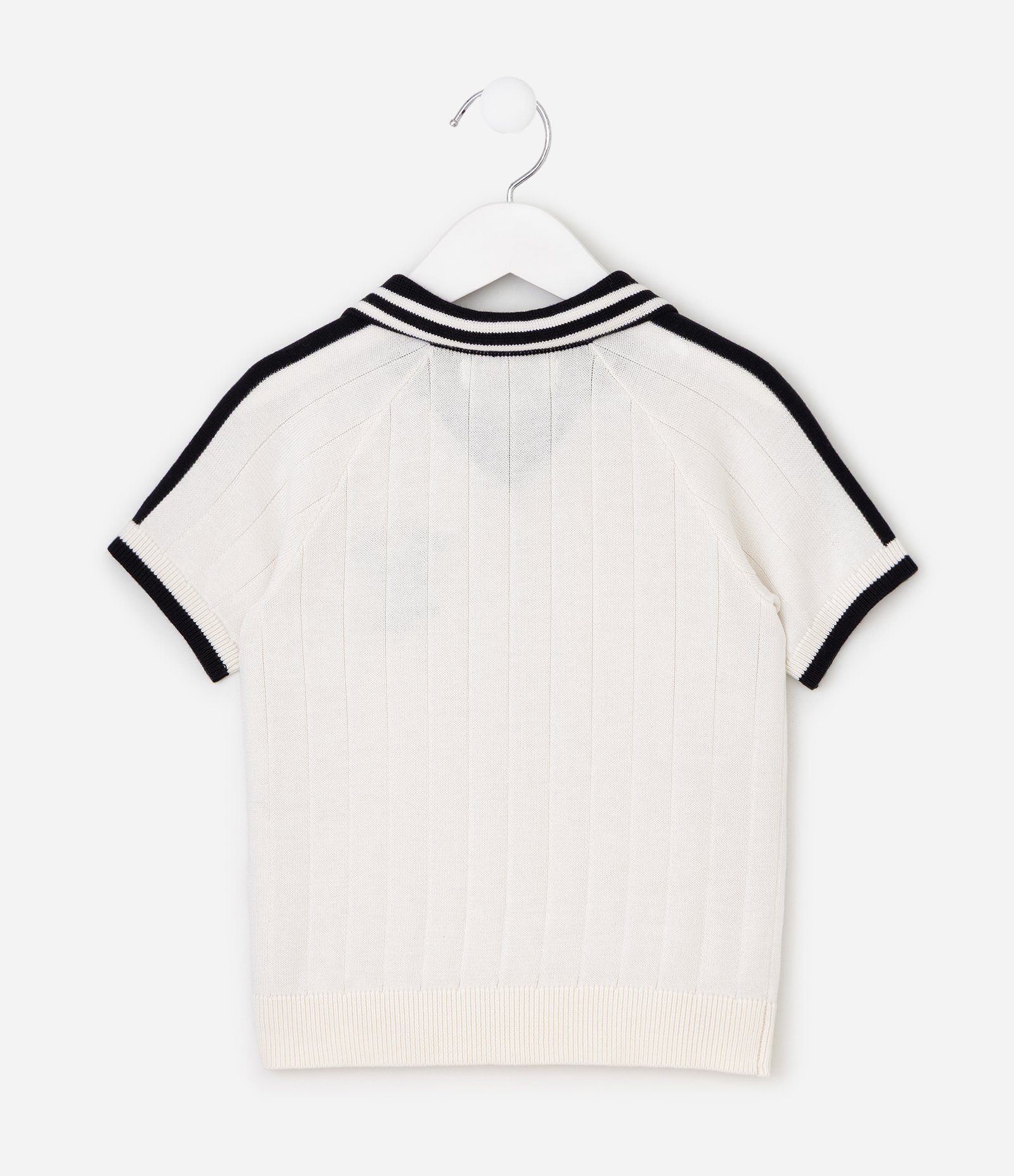 Camiseta Comfort em Algodão Texturizado com Gola Polo Infantil - Tam 1 a 6 Anos Branco 3
