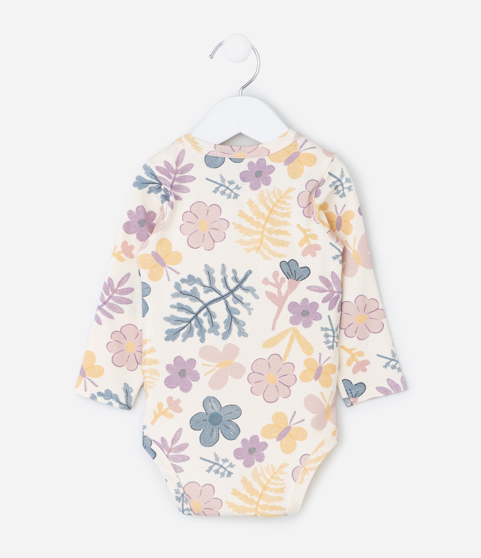 Body Infantil com Estampa Folhagem Aquarelada – Tam 0 a 18 Meses Off White 2