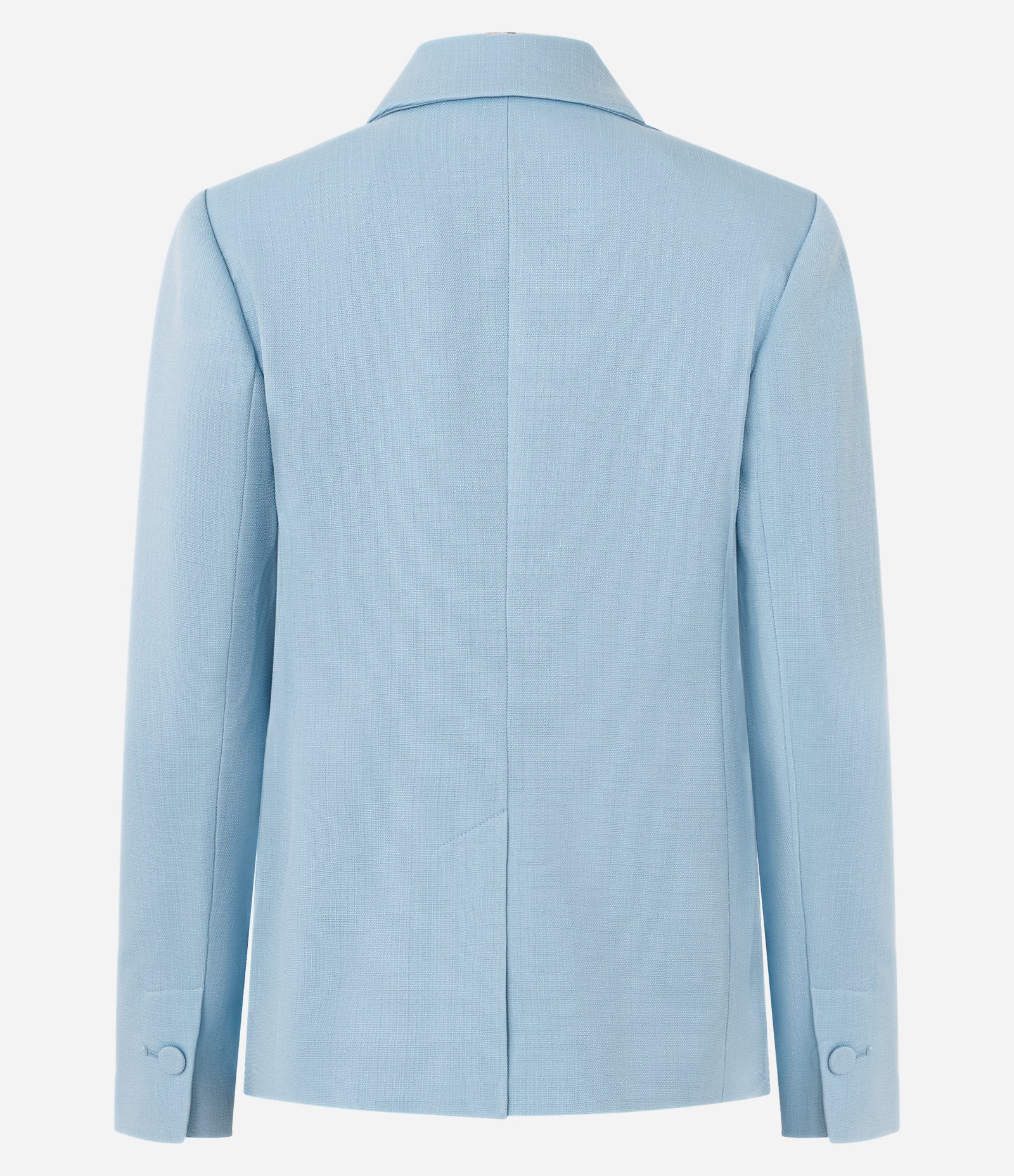 Blazer Transpassado com Botões Forrados Azul 8