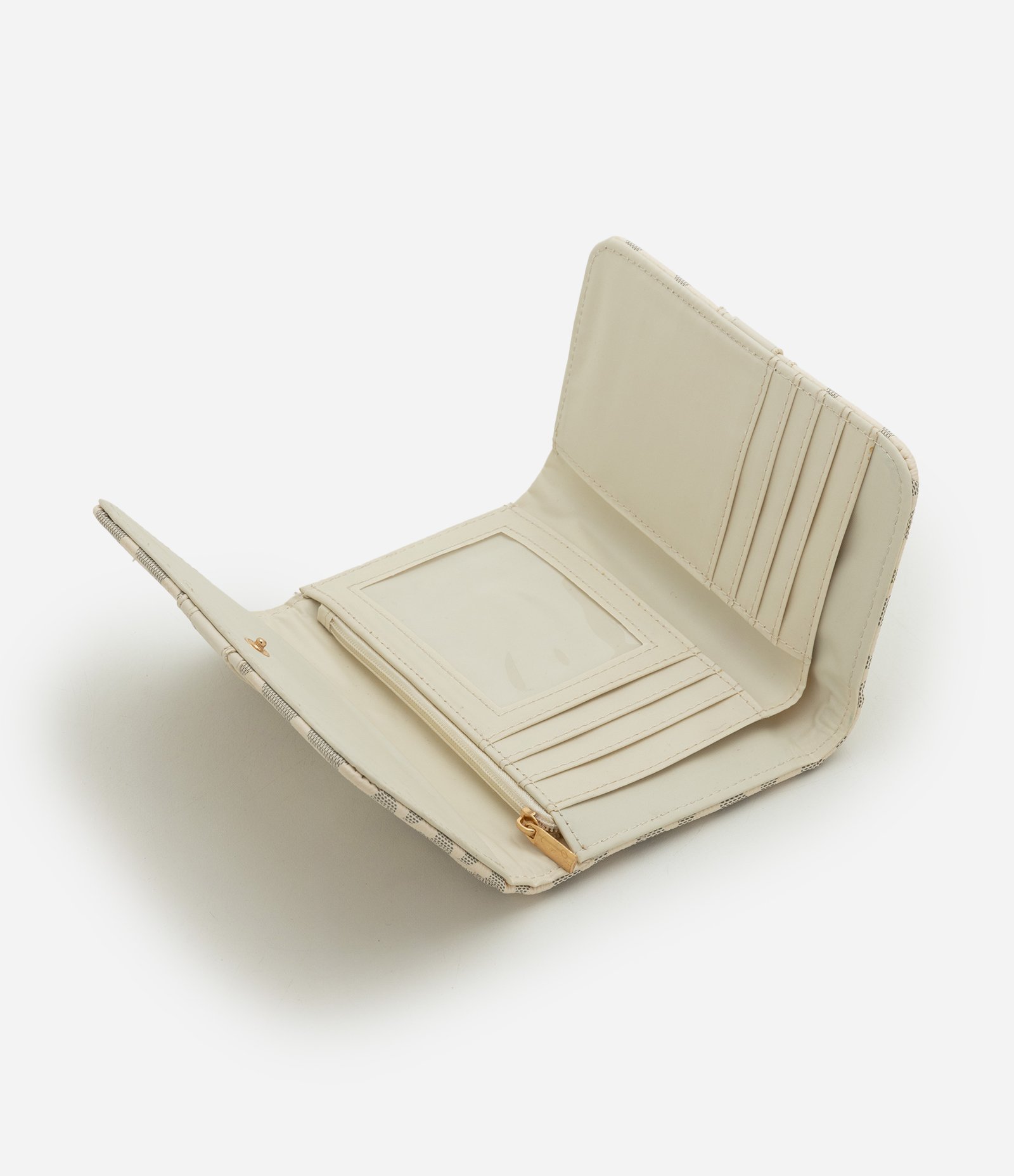 Carteira Envelope Média em PU com Estampa Triângulos Off White 5