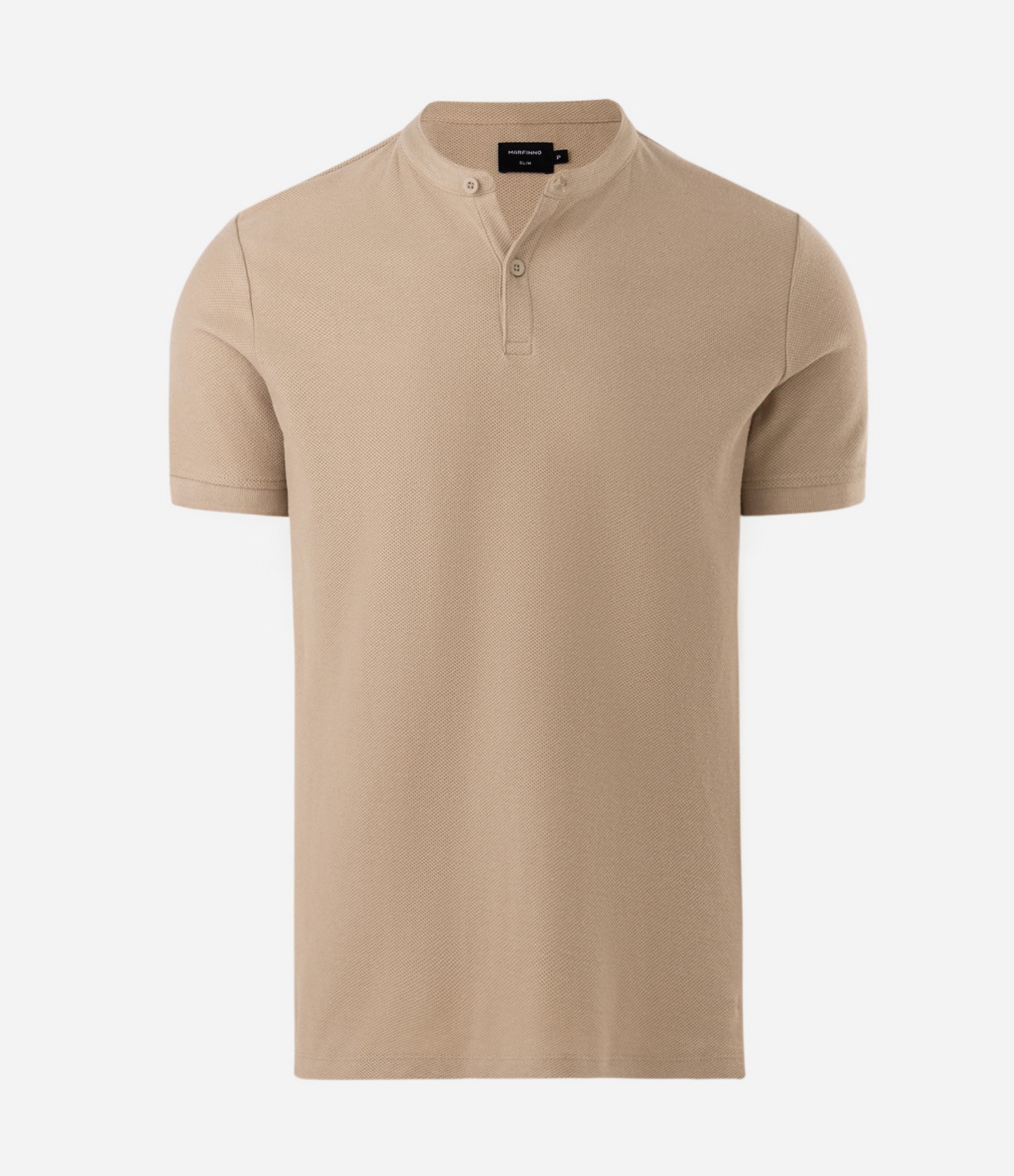 Camiseta Polo Slim em Piquet Texturizado Marrom 1