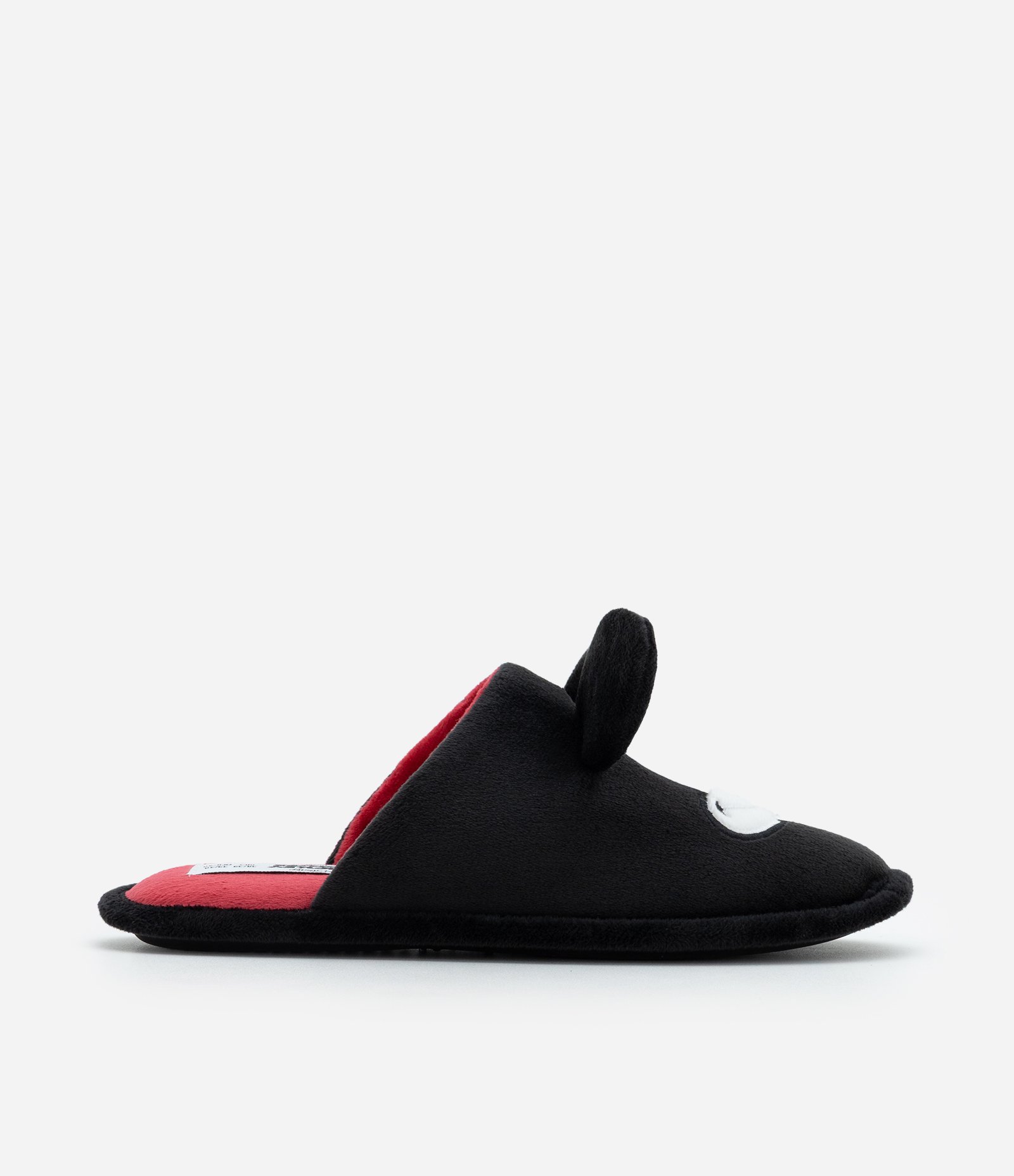 Pantufa Aberta com Bordado Mickey Mouse e Orelhinhas Preto 2