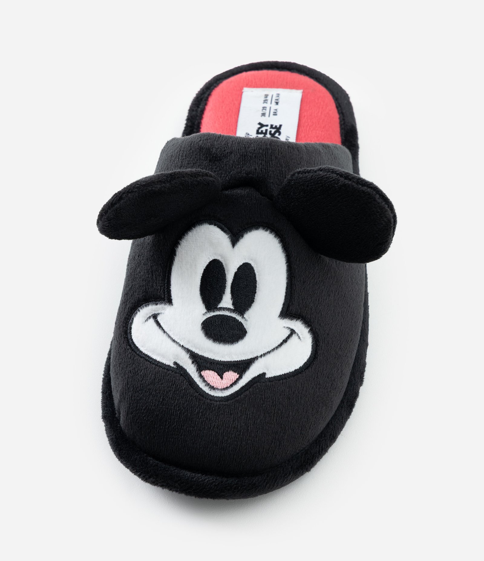 Pantufa Aberta com Bordado Mickey Mouse e Orelhinhas Preto 1
