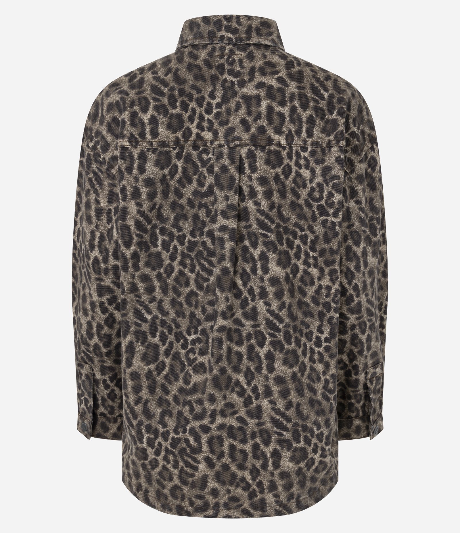 Camisa Oversized em Jeans com Estampa Animal Print Marrom 7